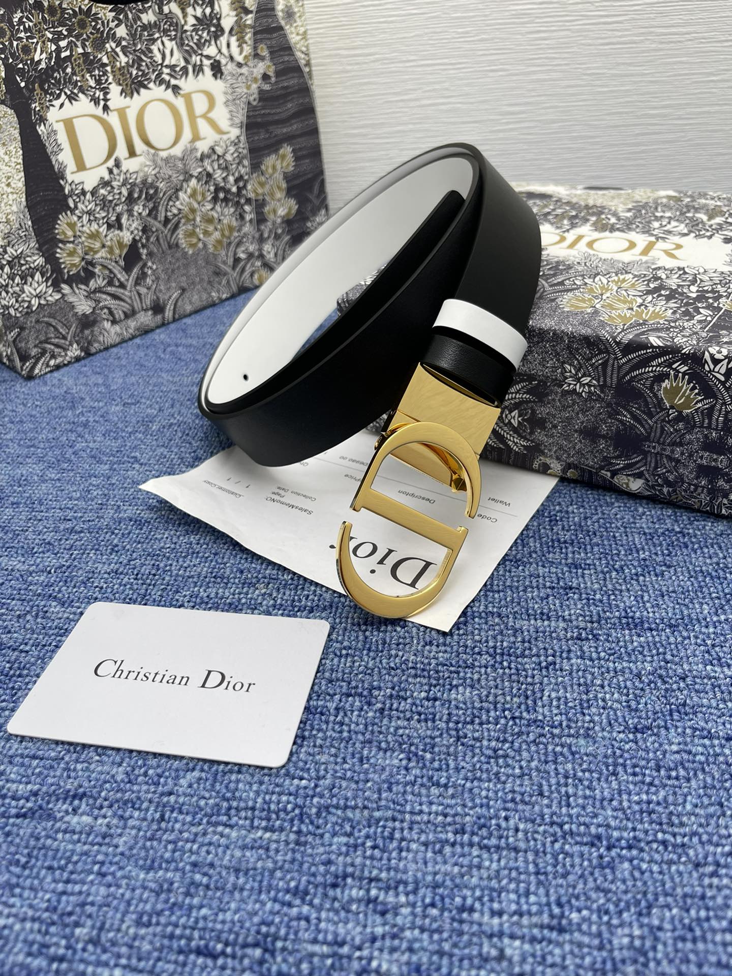 Dior Female Basic Belt Cow Leather Black Adjustable S-m