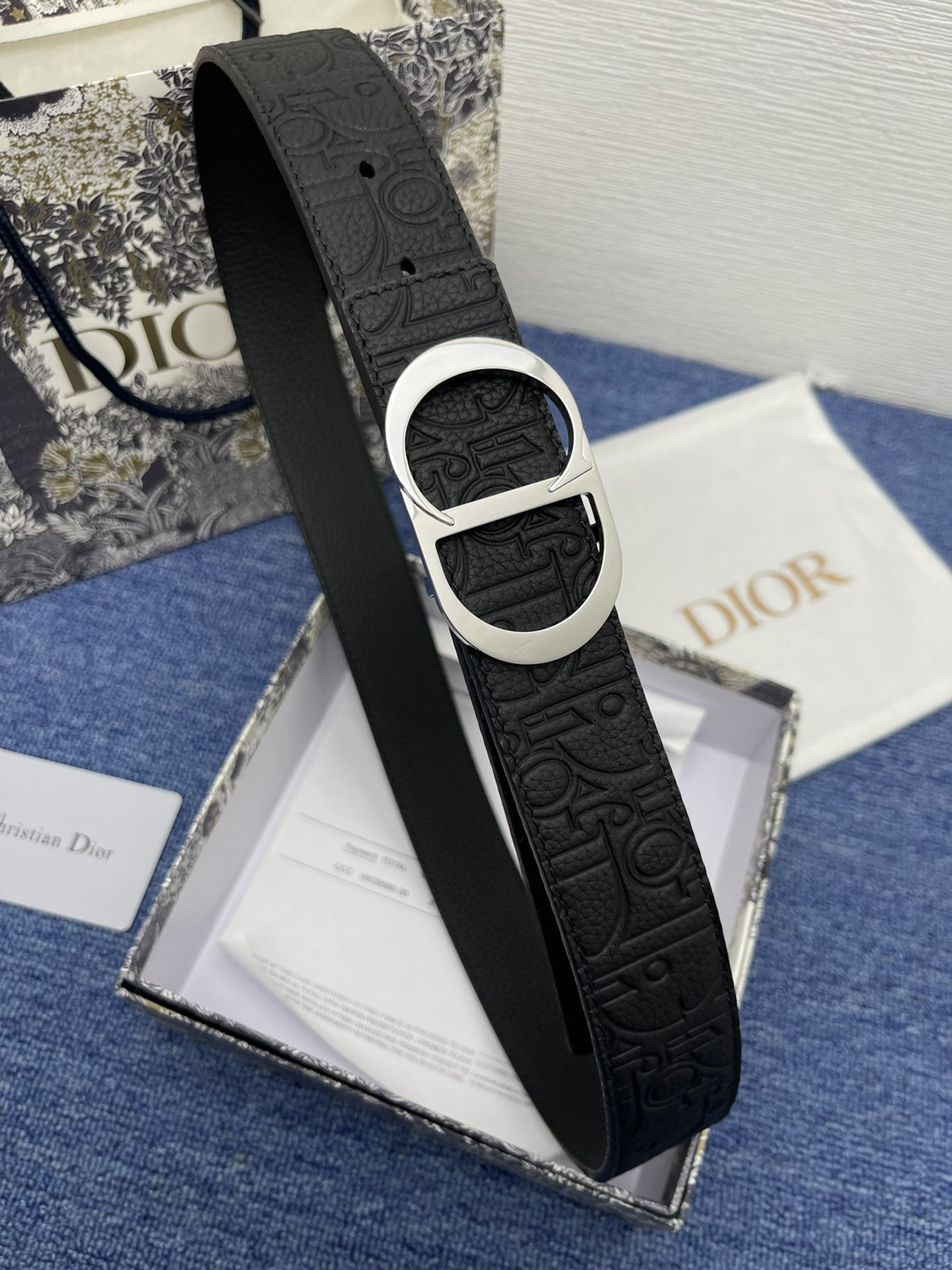 Dior Basic Belt Cow Leather Black Adjustable L