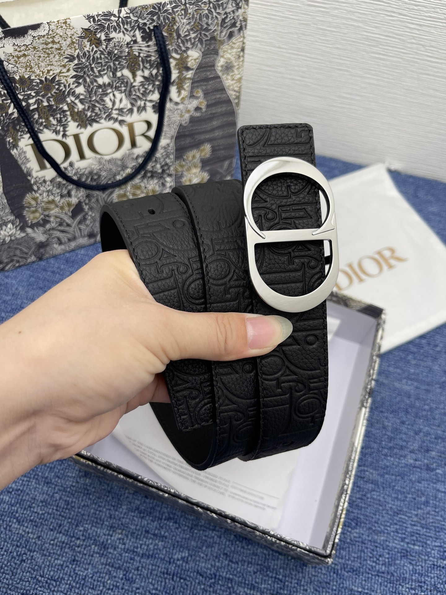 Dior Basic Belt Cow Leather Black Adjustable L