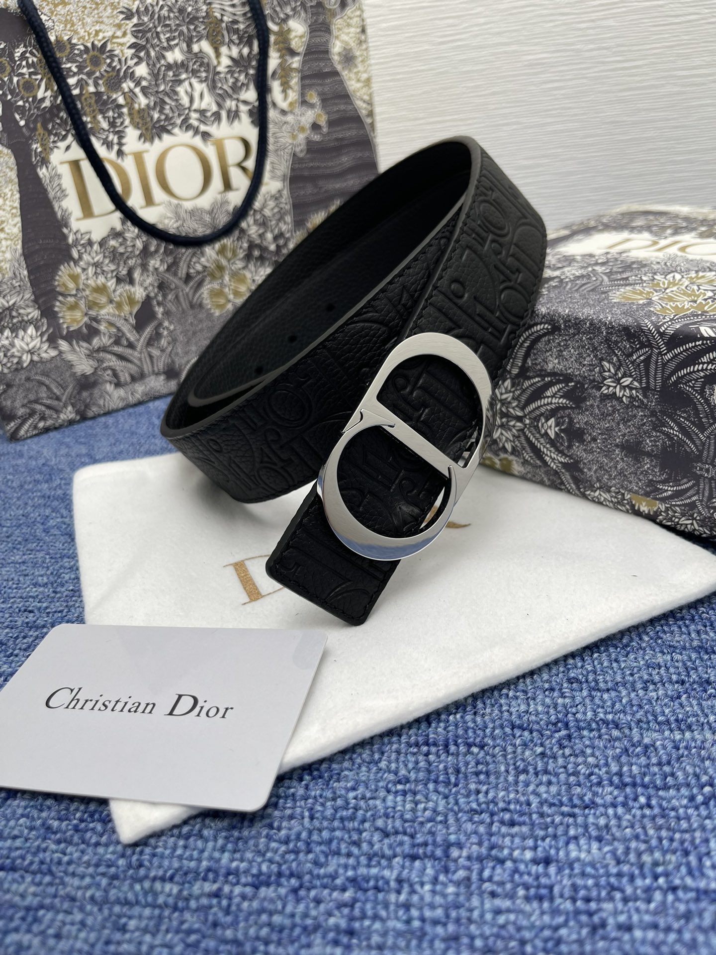 Dior Basic Belt Cow Leather Black Adjustable L