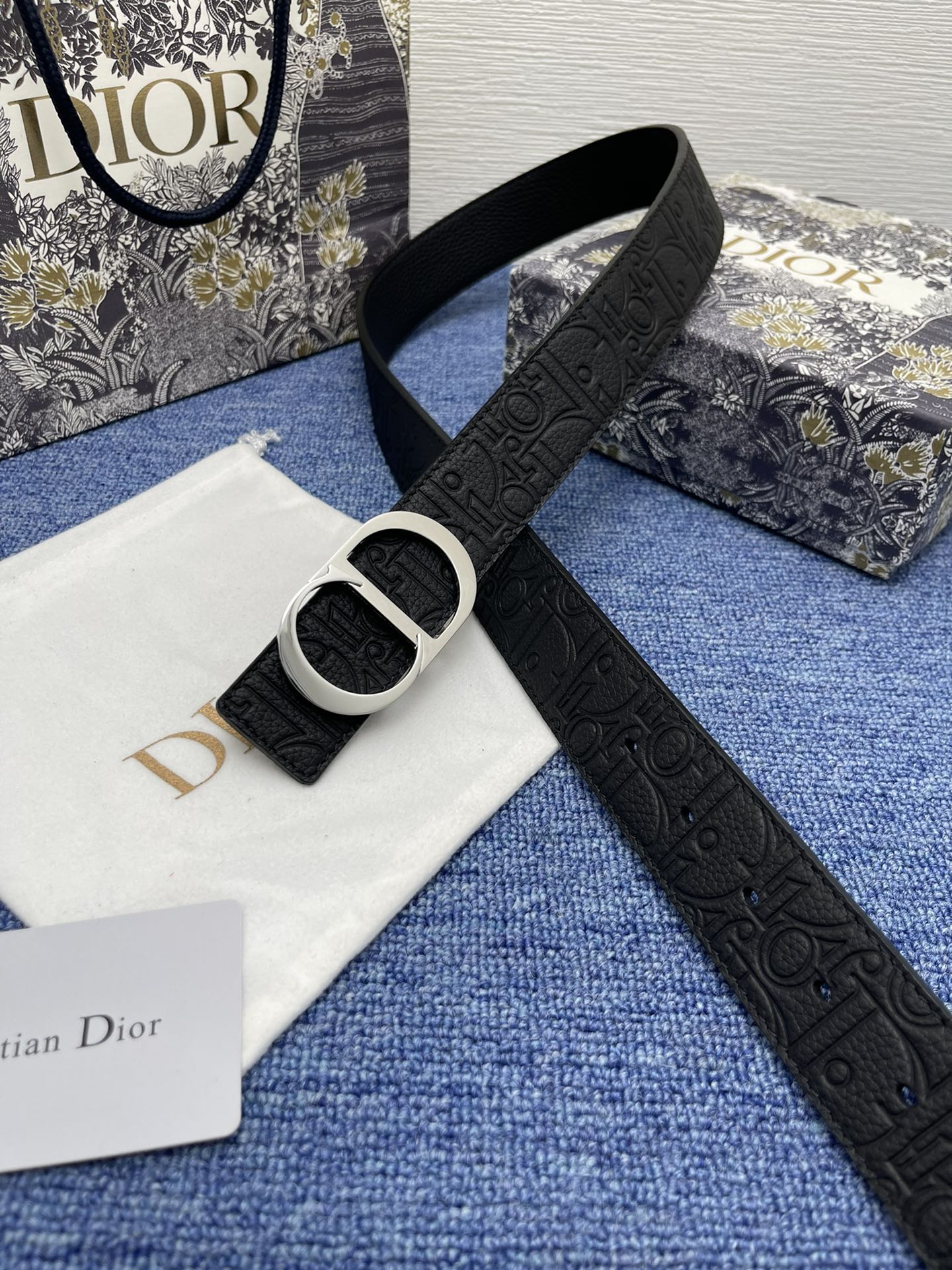 Dior Basic Belt Cow Leather Black Adjustable L