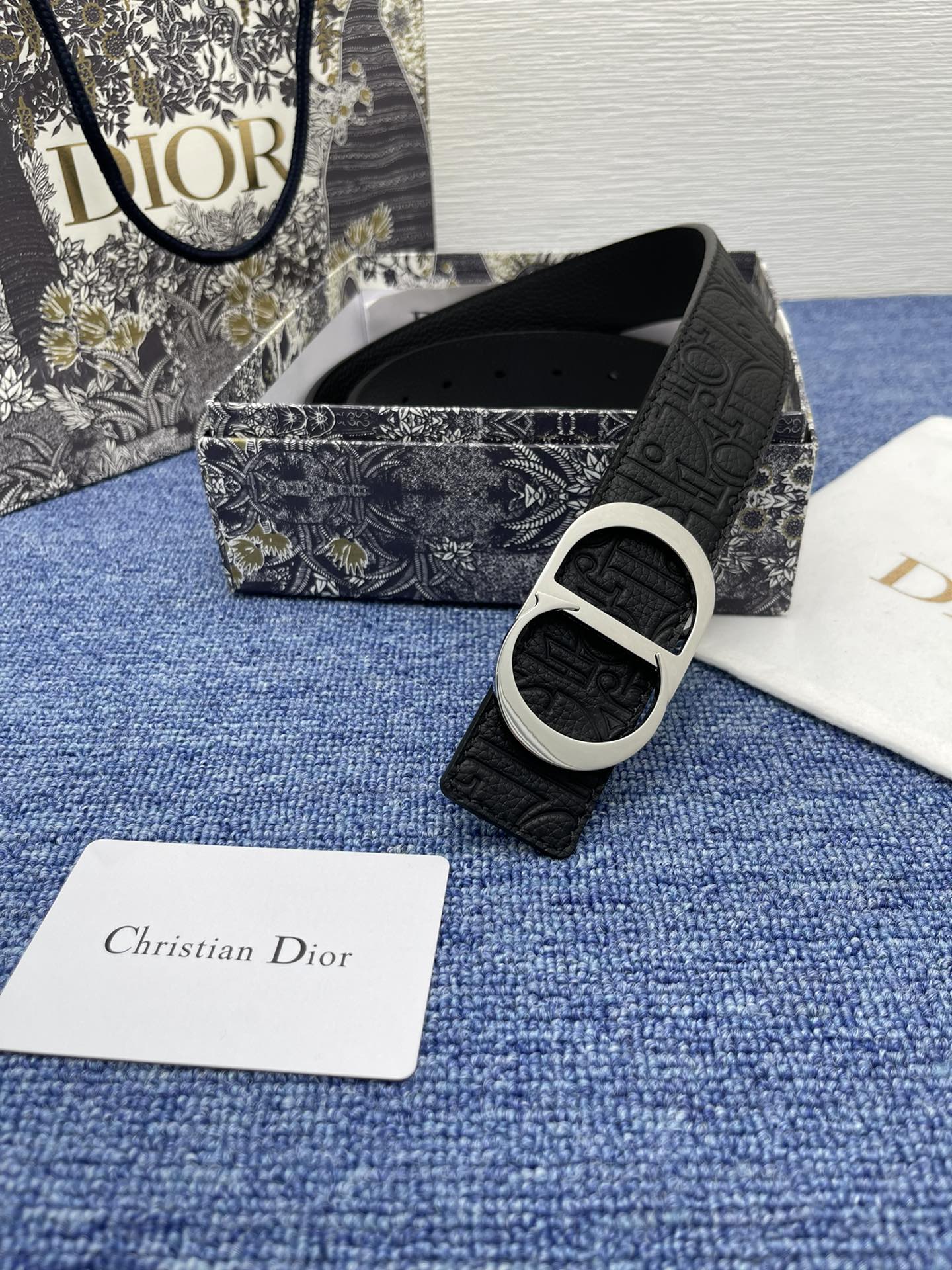 Dior Basic Belt Cow Leather Black Adjustable L