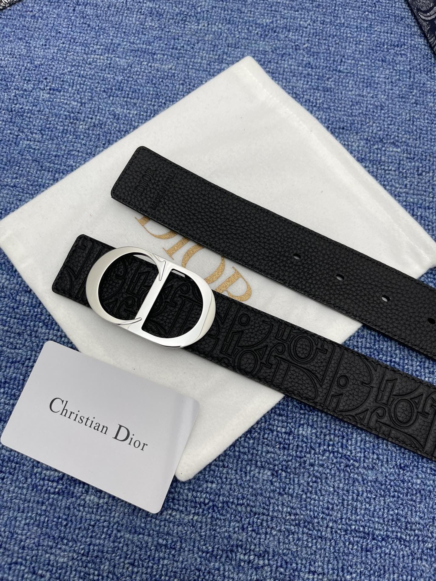 Dior Basic Belt Cow Leather Black Adjustable L