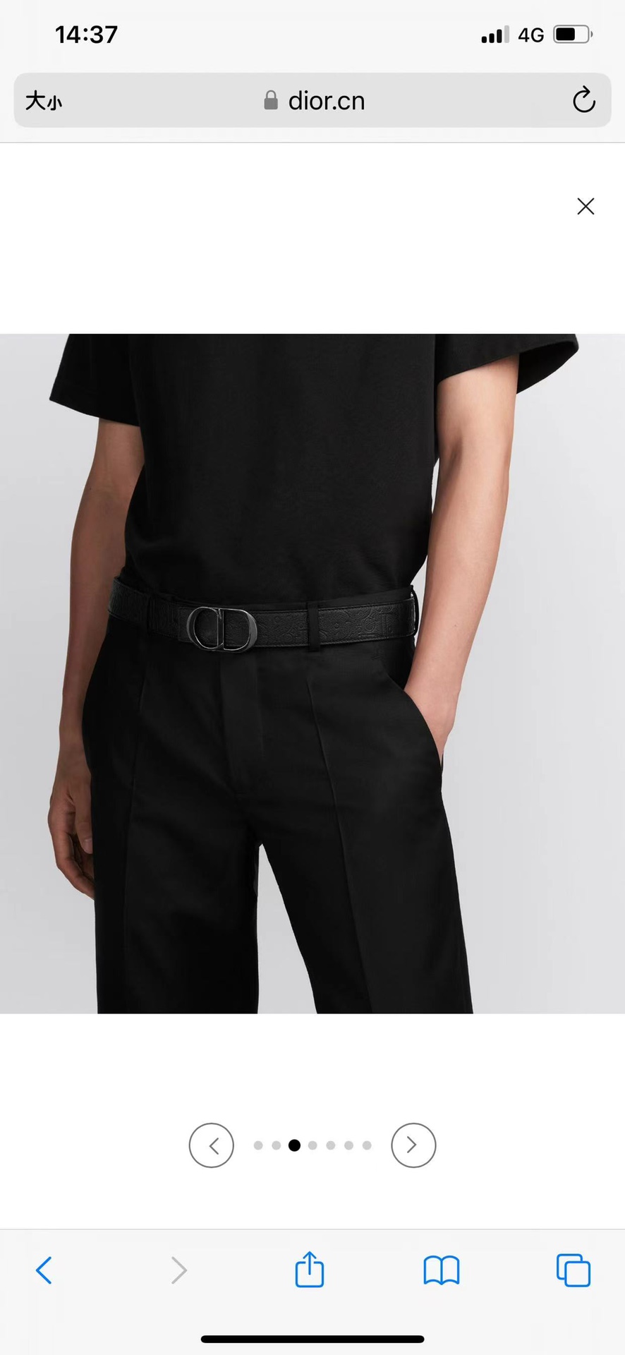 Dior Basic Belt Cow Leather Black Adjustable L