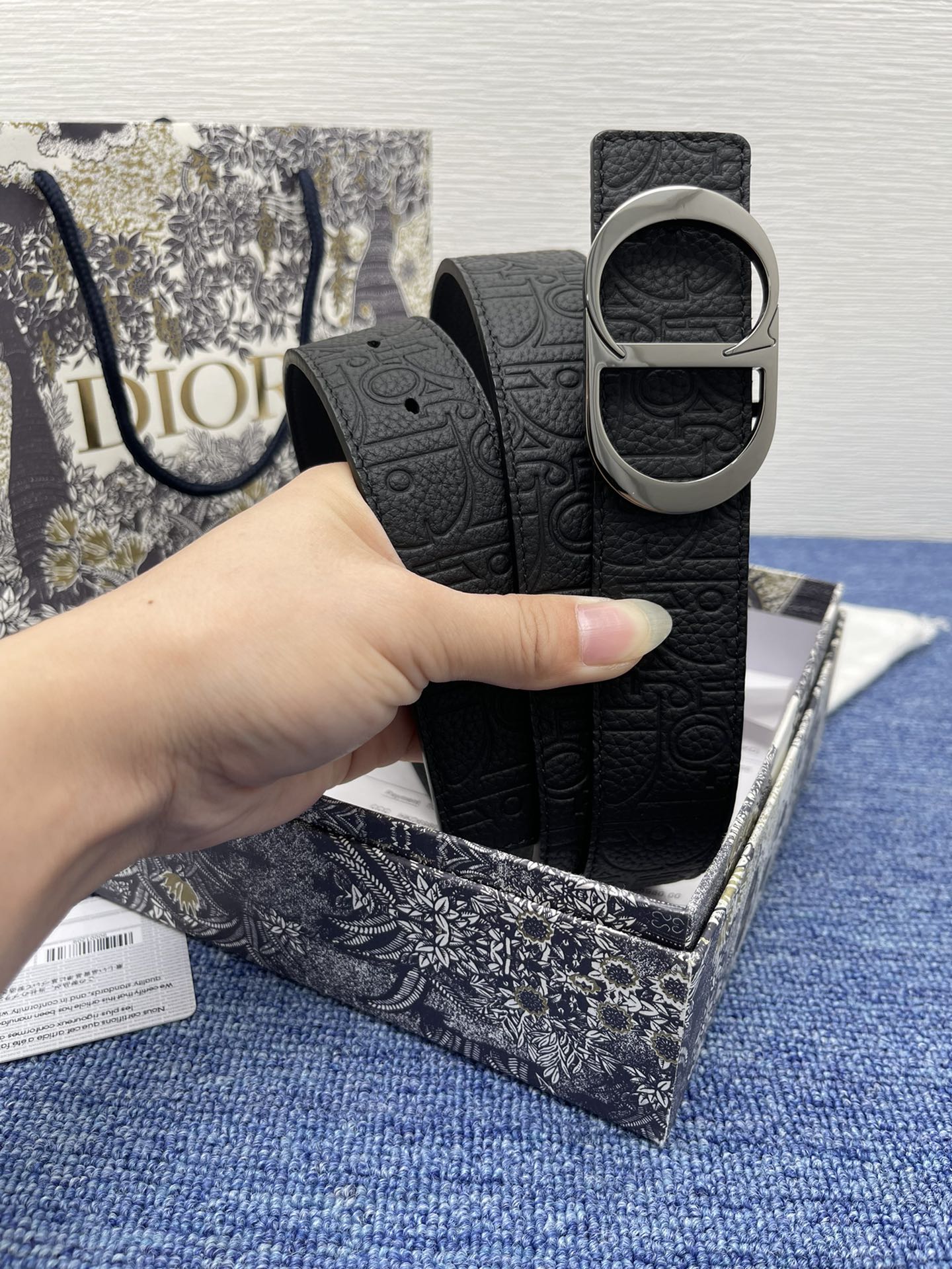 Dior Basic Belt Cow Leather Black Adjustable L