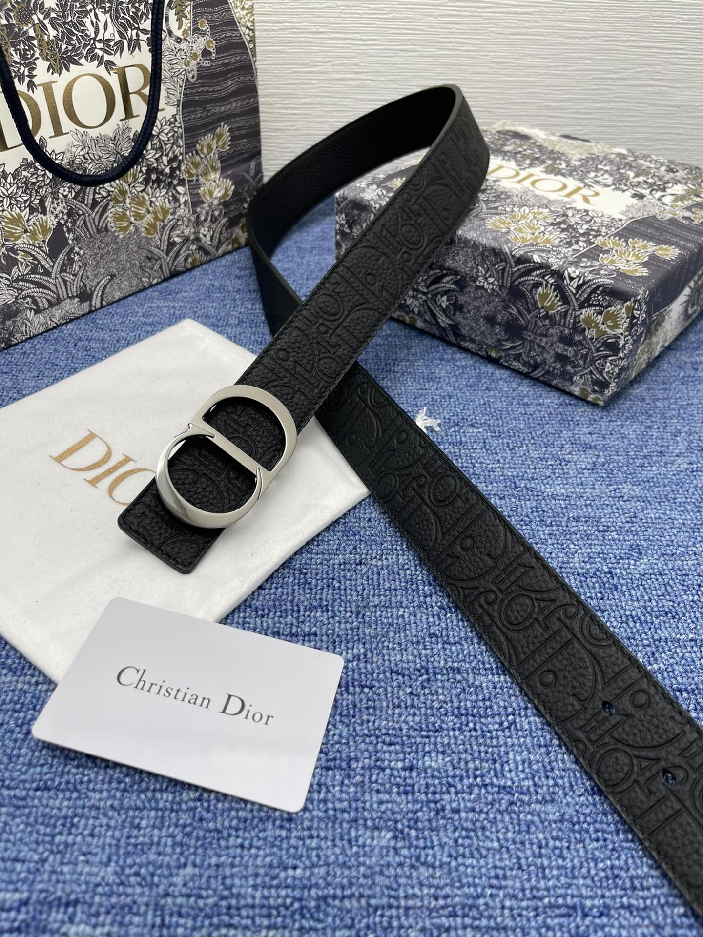 Dior Basic Belt Cow Leather Black Adjustable L