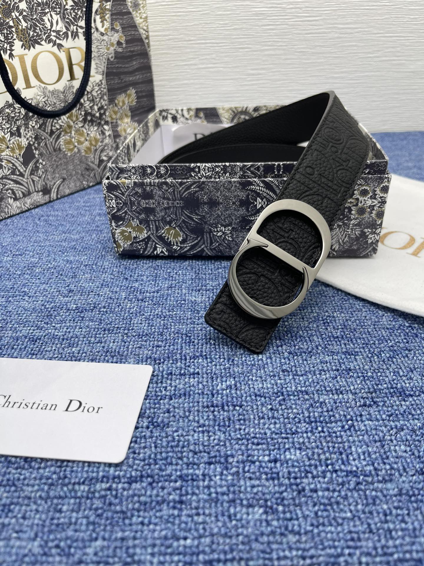 Dior Basic Belt Cow Leather Black Adjustable L
