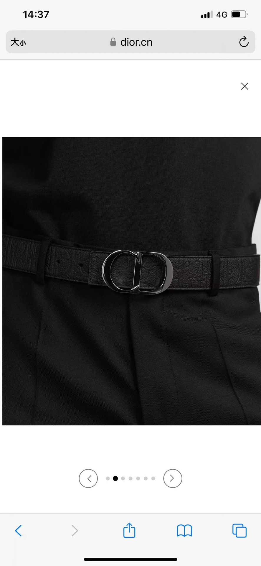 Dior Basic Belt Cow Leather Black Adjustable L