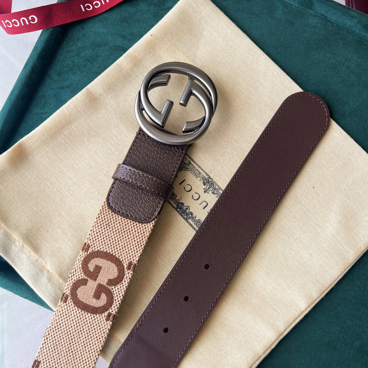 Gucci Basic Belt Canvas White Wide Width M-l