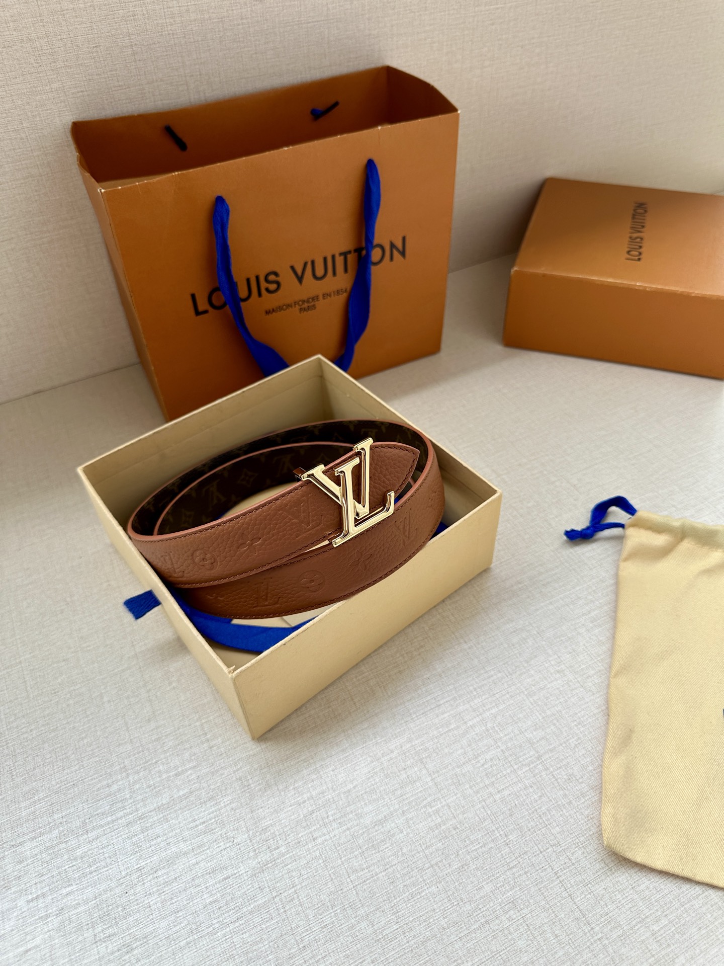 Louis Vuitton Female Basic Belt Cow Leather M-l