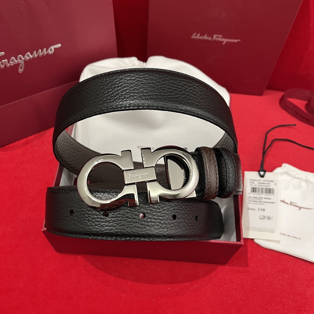 Salvatore Ferragamo Male Basic Belt Cow Leather Adjustable M