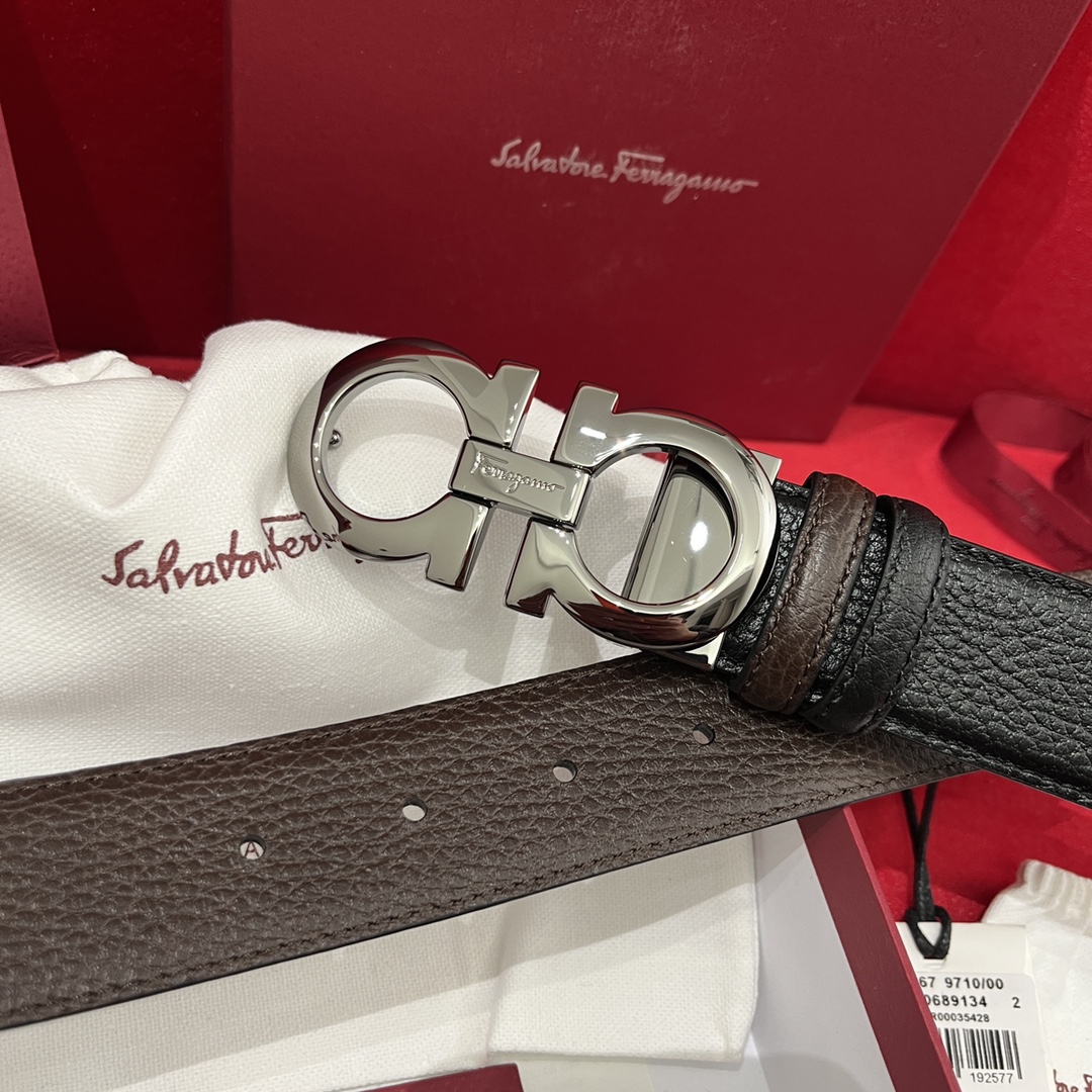 Salvatore Ferragamo Male Basic Belt Cow Leather Adjustable M