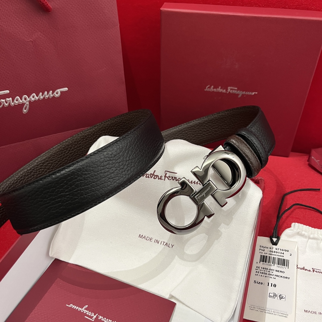 Salvatore Ferragamo Male Basic Belt Cow Leather Adjustable M