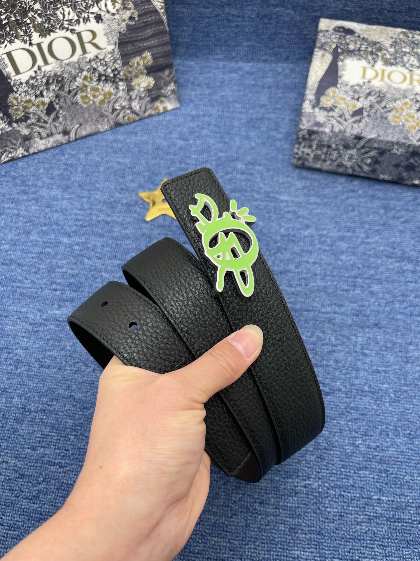 Dior Male Basic Belt Cow Leather Black Adjustable S-m