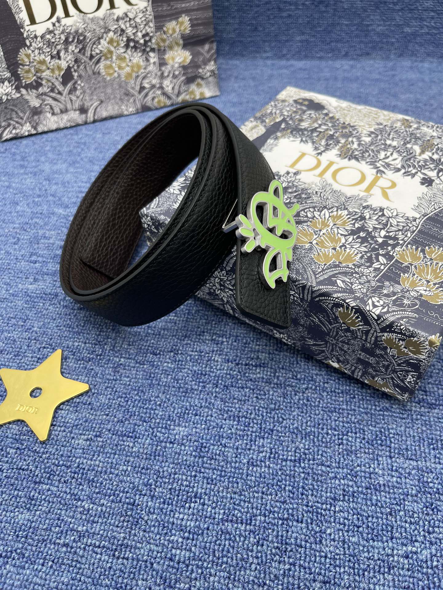 Dior Male Basic Belt Cow Leather Black Adjustable S-m