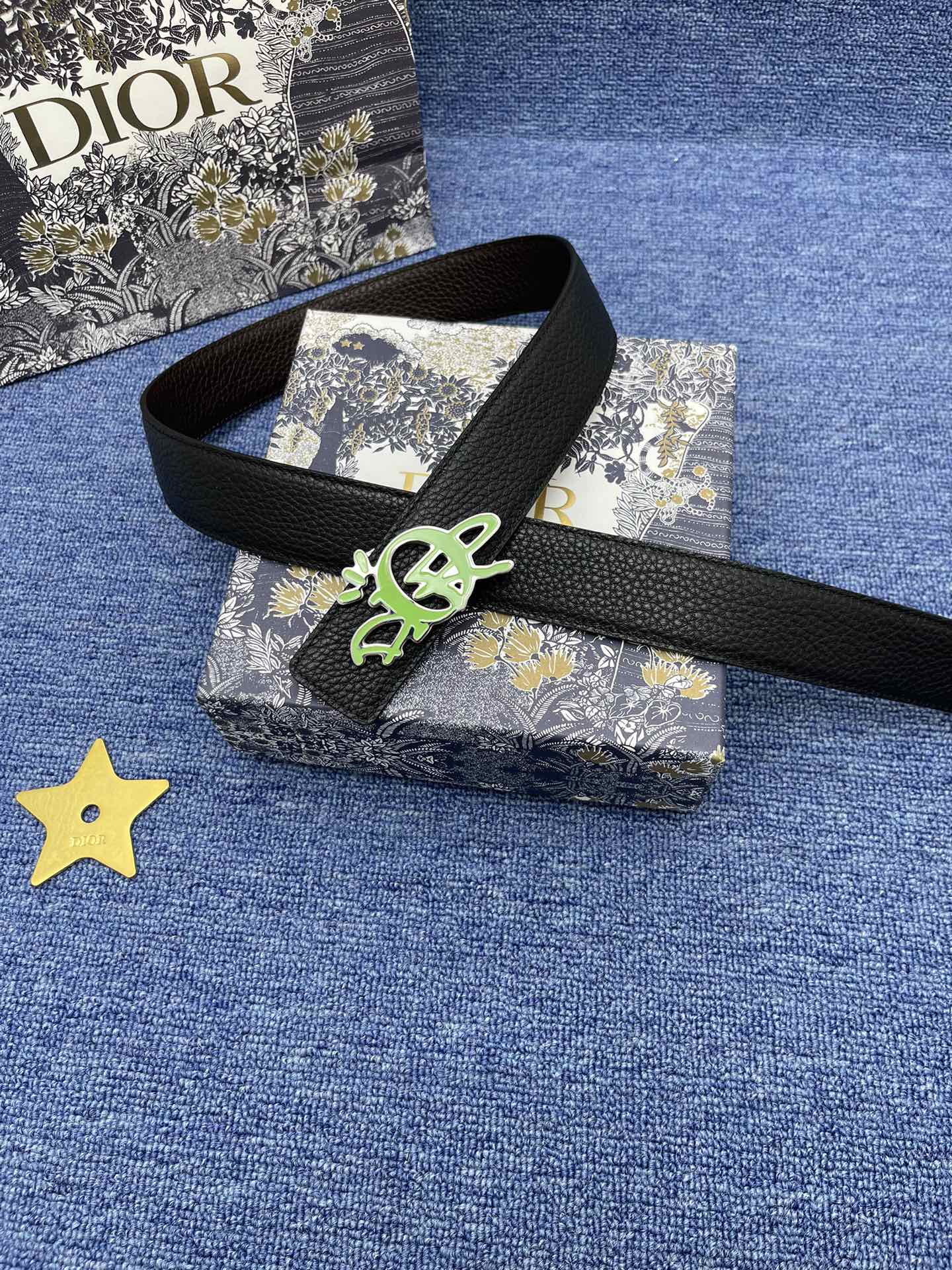 Dior Male Basic Belt Cow Leather Black Adjustable S-m