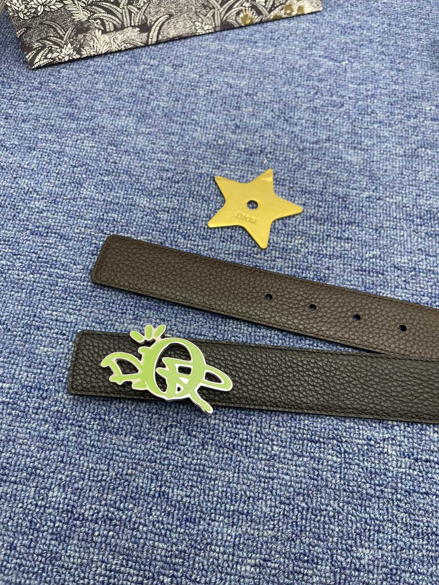 Dior Male Basic Belt Cow Leather Black Adjustable S-m