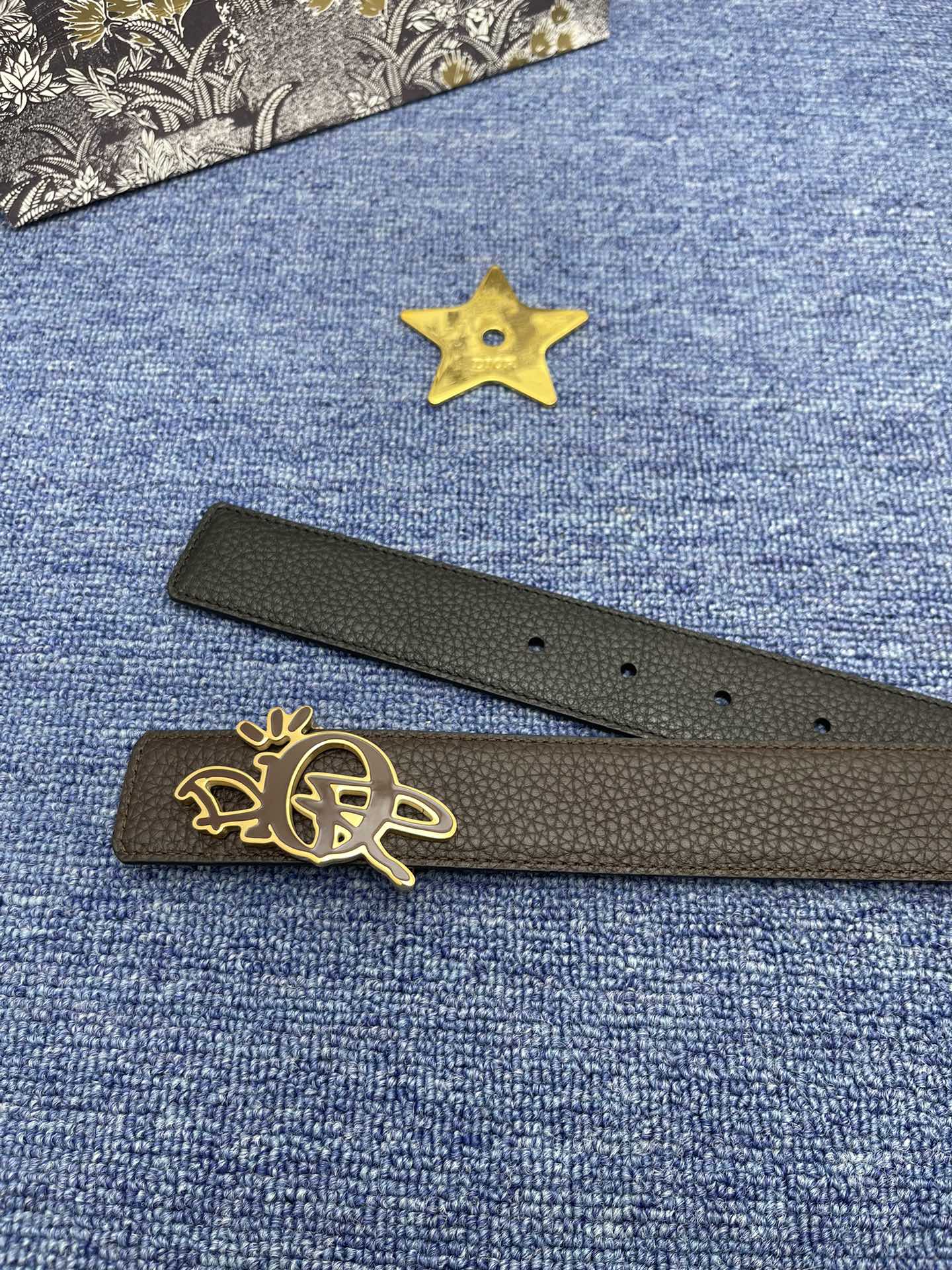 Dior Male Basic Belt Cow Leather Black Adjustable S-m