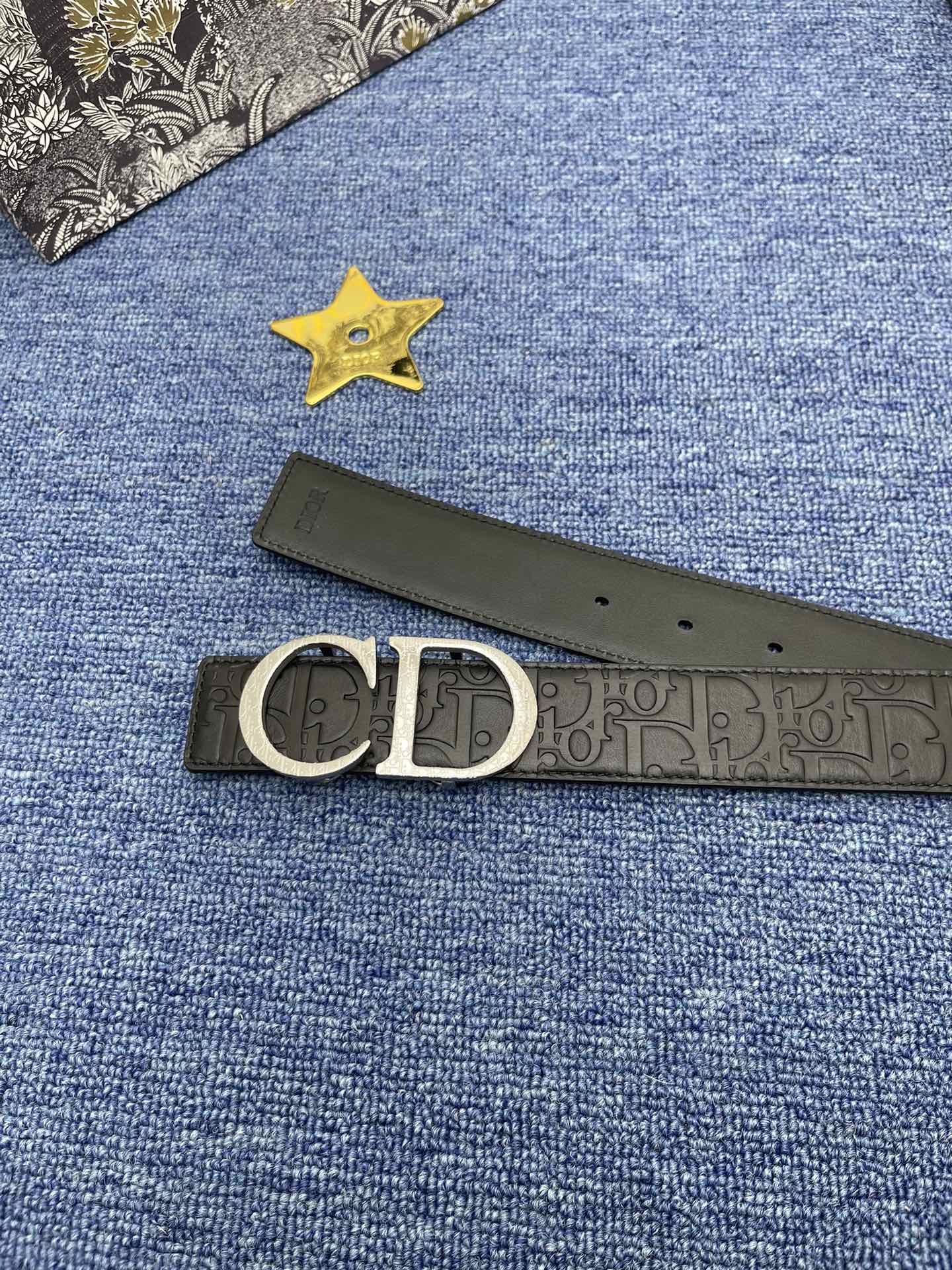 Dior Male Basic Belt Cow Leather Black Adjustable S-m
