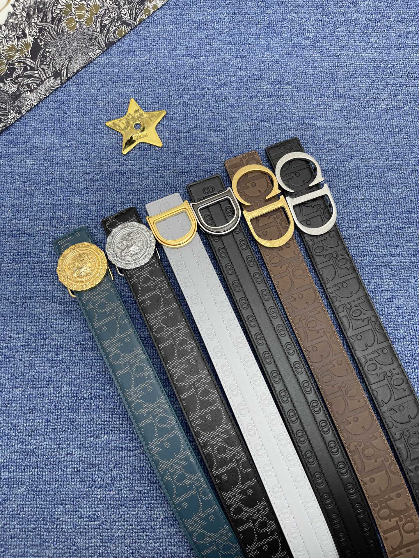 Dior Male Basic Belt Cow Leather Black Adjustable S-m