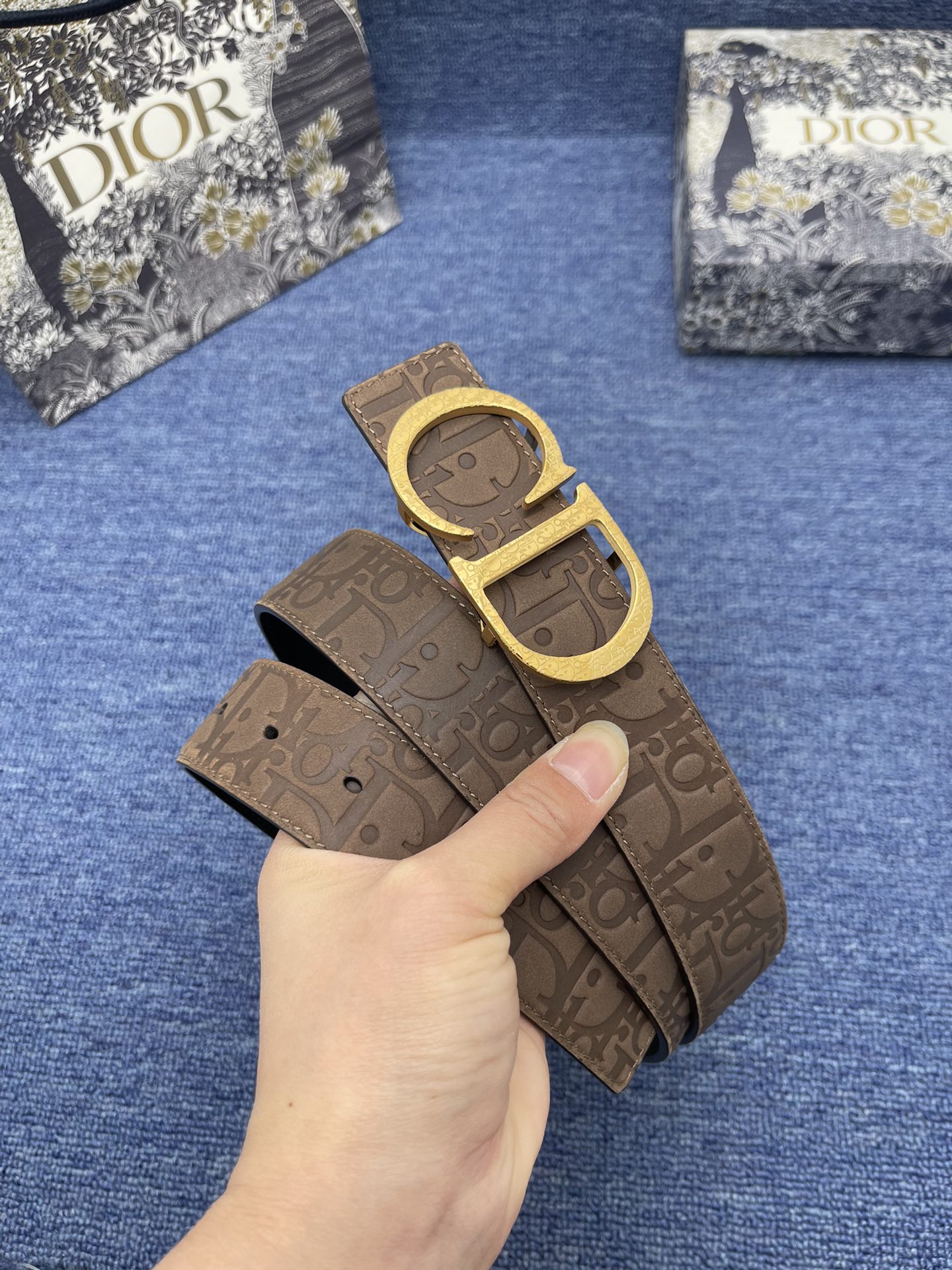 Dior Male Basic Belt Cow Leather Black Adjustable S-m