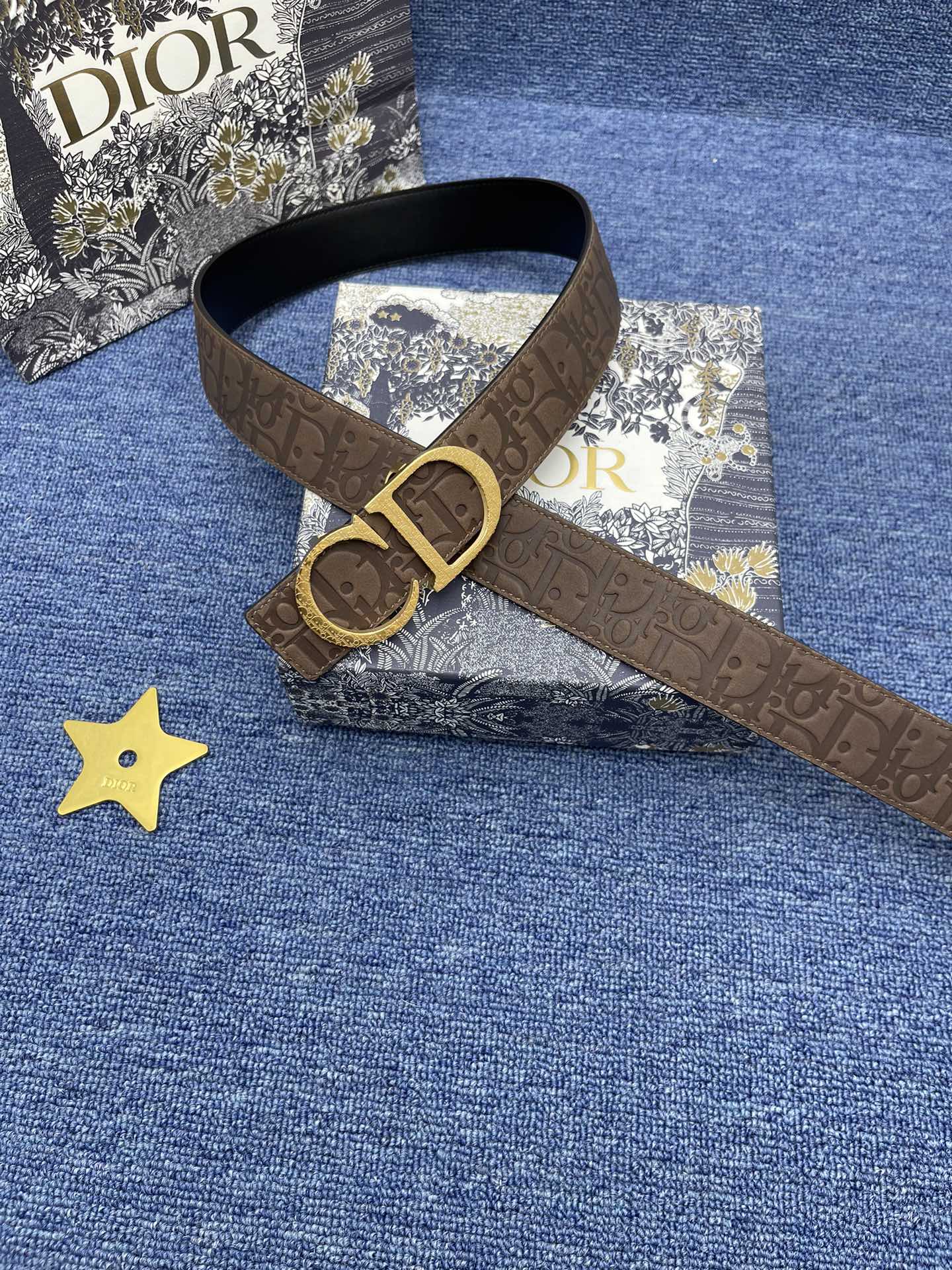 Dior Male Basic Belt Cow Leather Black Adjustable S-m