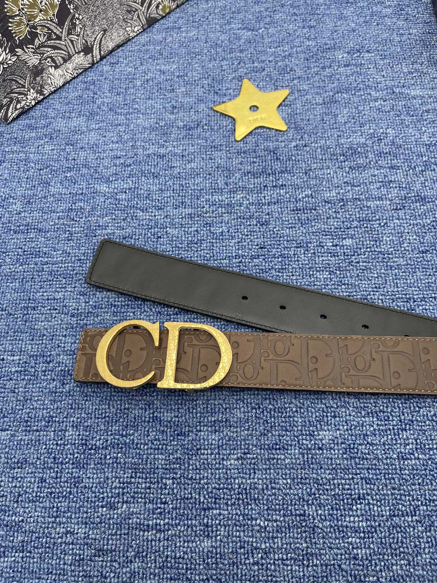 Dior Male Basic Belt Cow Leather Black Adjustable S-m