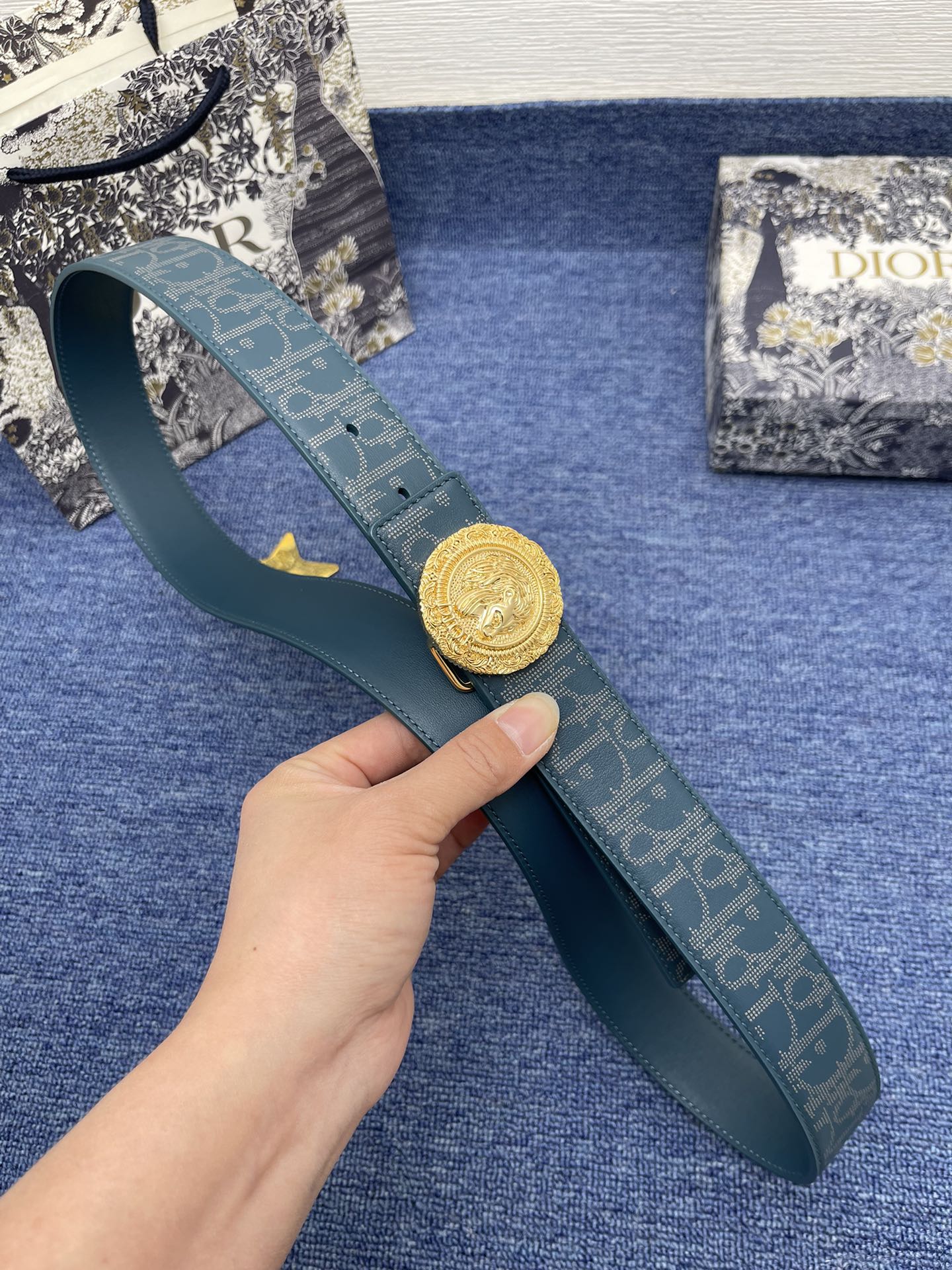 Dior Male Basic Belt Cow Leather Black Adjustable S-m