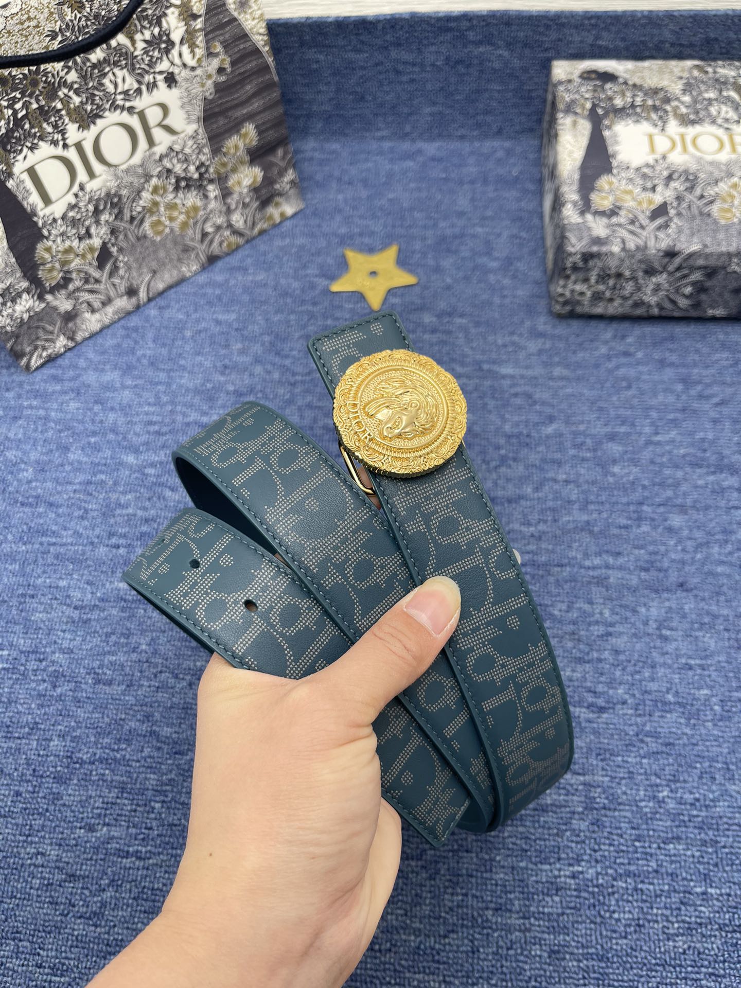 Dior Male Basic Belt Cow Leather Black Adjustable S-m