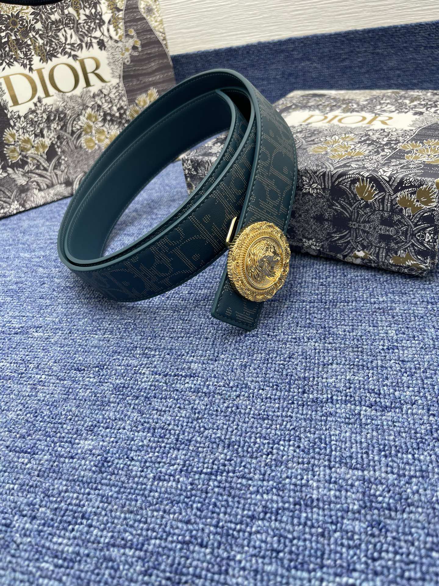 Dior Male Basic Belt Cow Leather Black Adjustable S-m