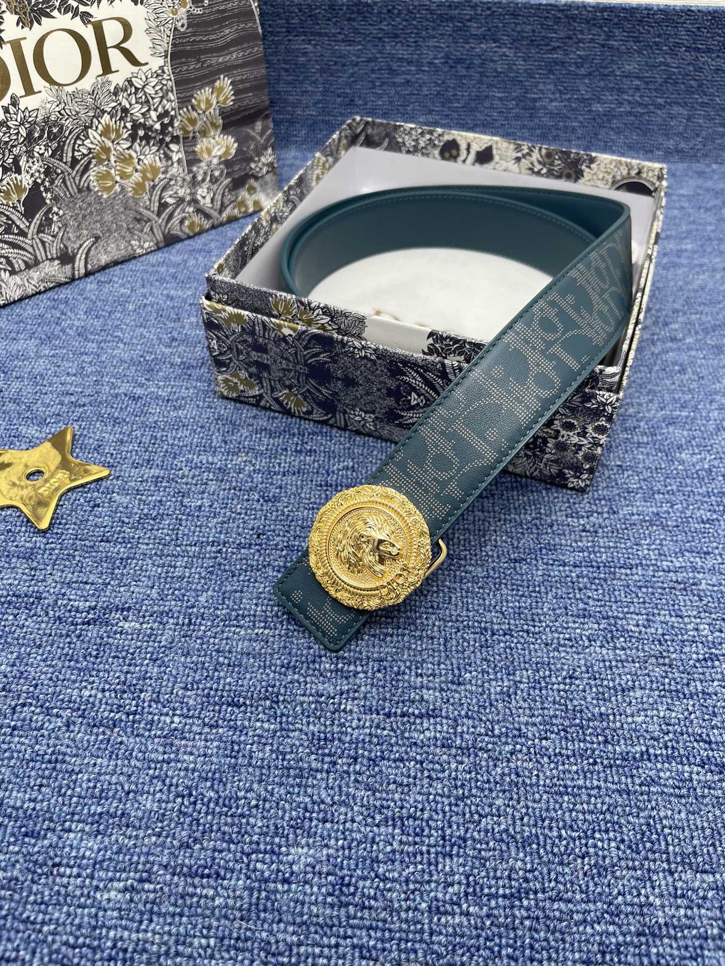 Dior Male Basic Belt Cow Leather Black Adjustable S-m