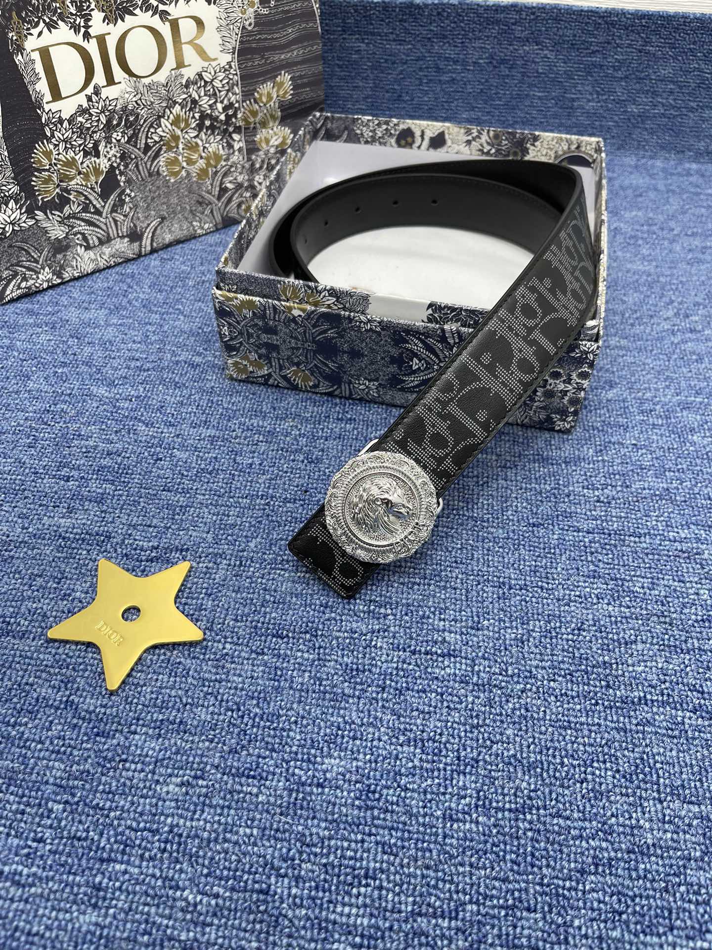 Dior Male Basic Belt Cow Leather Black Adjustable S-m