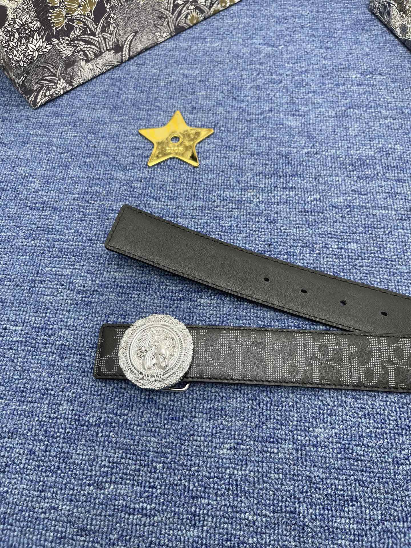 Dior Male Basic Belt Cow Leather Black Adjustable S-m