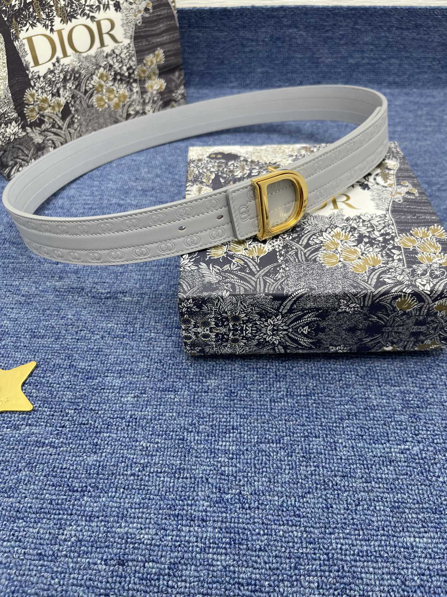 Dior Male Basic Belt Cow Leather Black Adjustable S-m