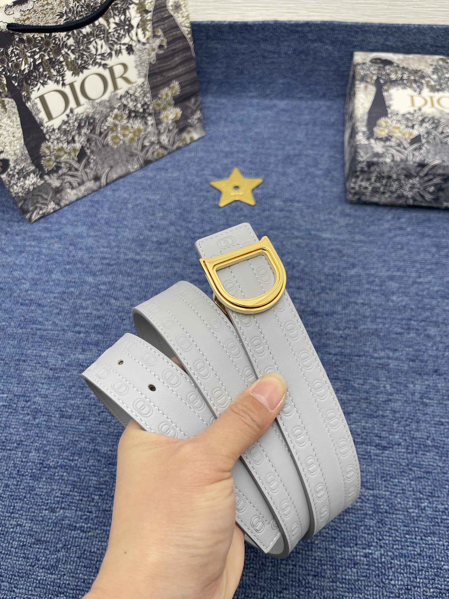 Dior Male Basic Belt Cow Leather Black Adjustable S-m