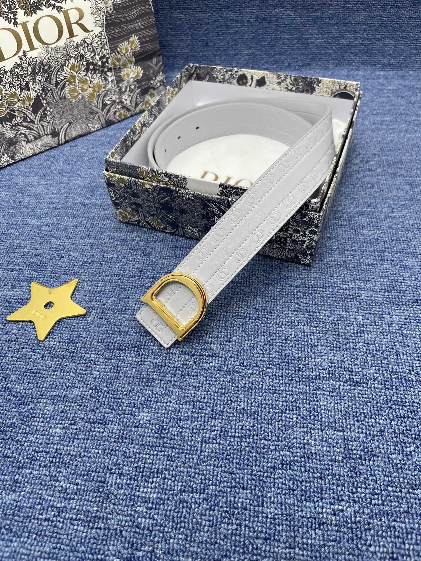 Dior Male Basic Belt Cow Leather Black Adjustable S-m