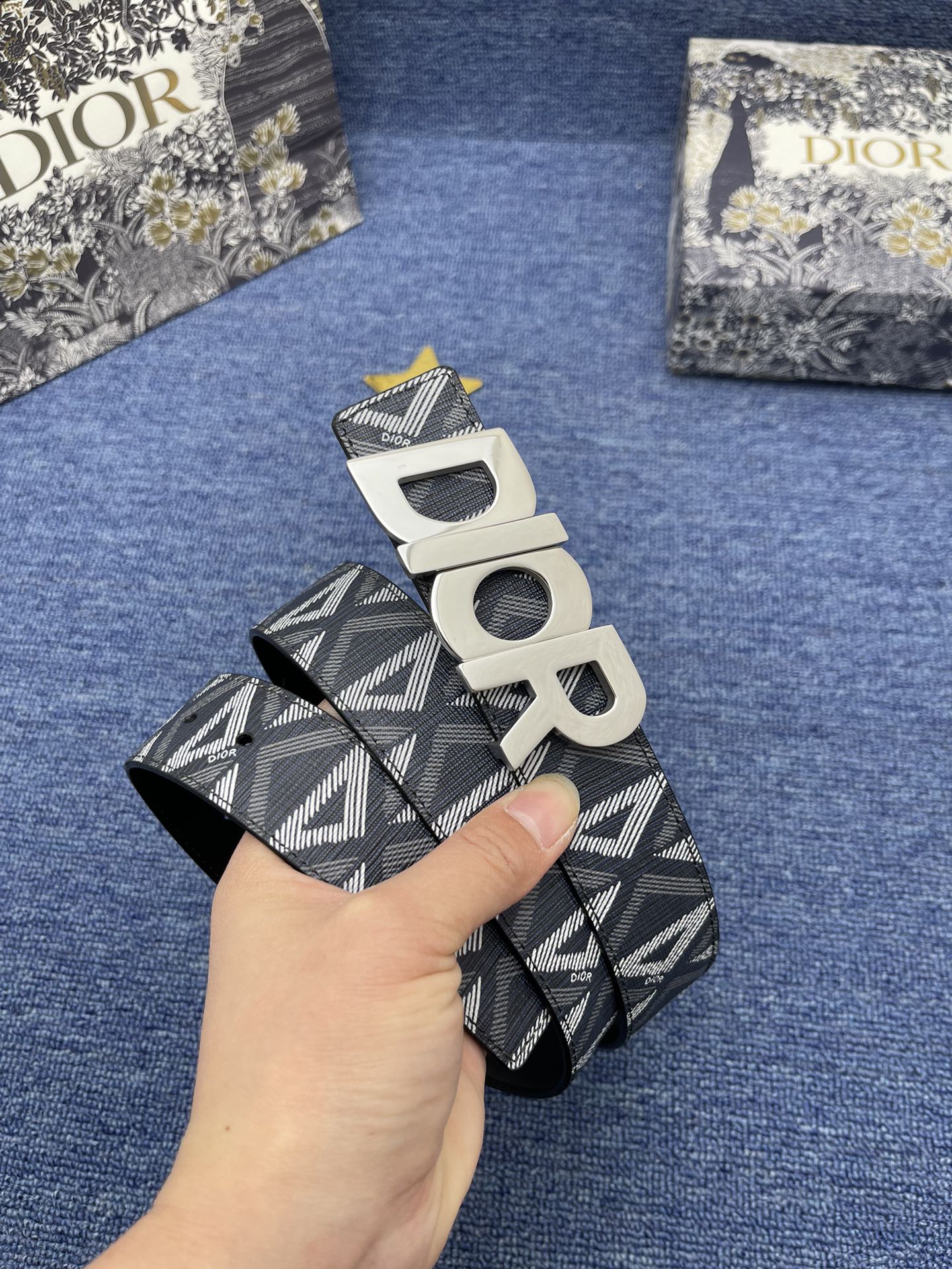 Dior Male Basic Belt Cow Leather Black Adjustable S-m