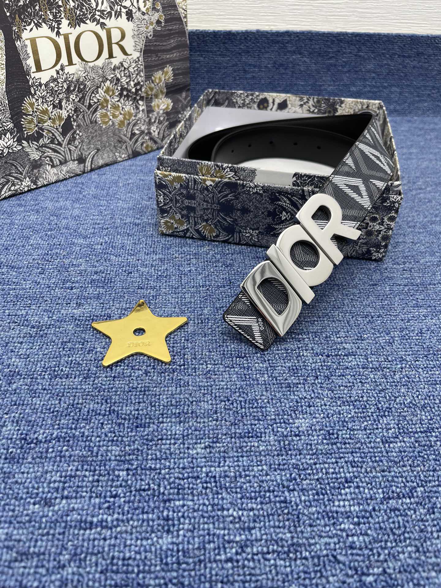 Dior Male Basic Belt Cow Leather Black Adjustable S-m