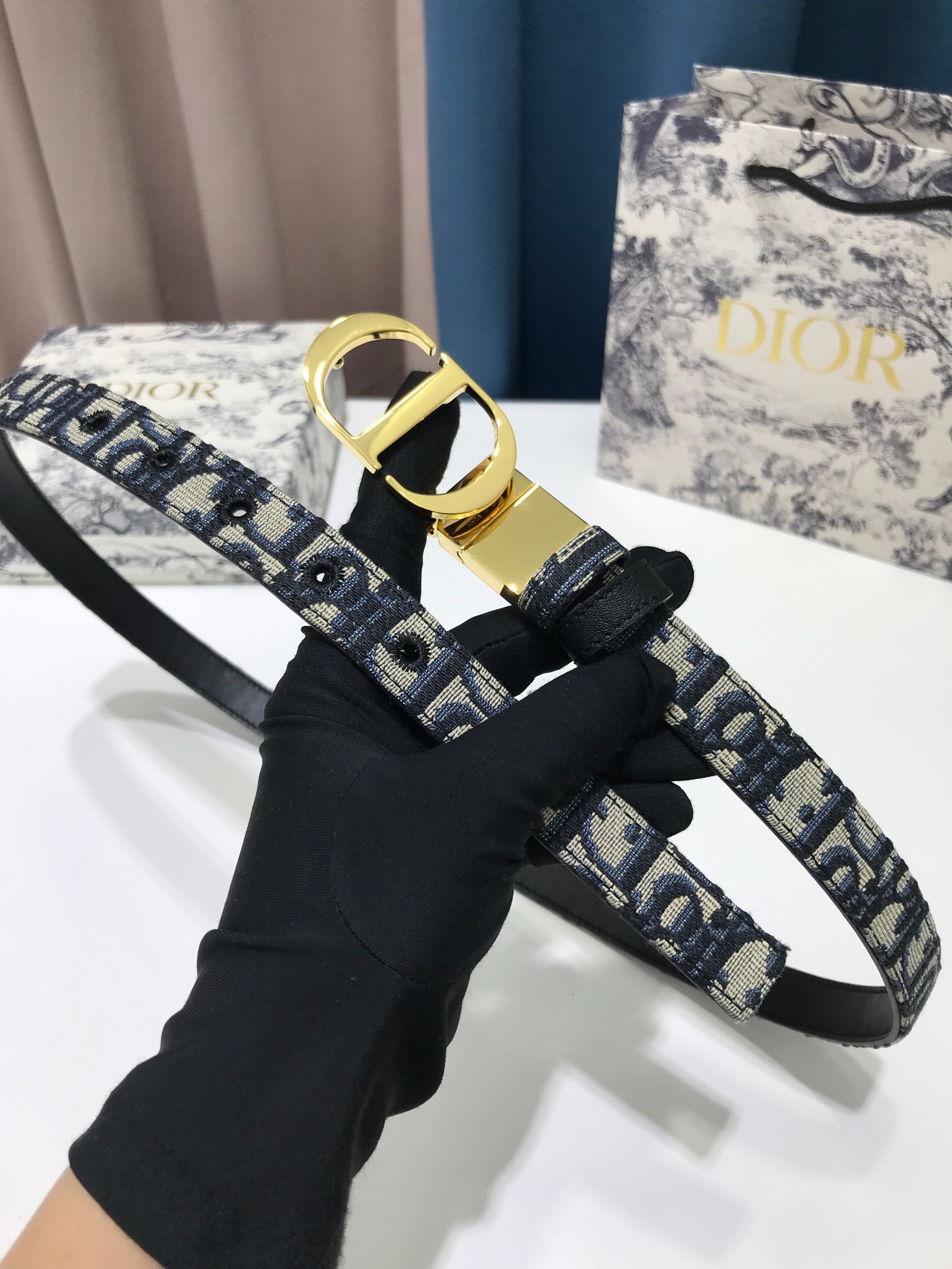 Dior Female Basic Belt Cow Leather Gold S-m-l