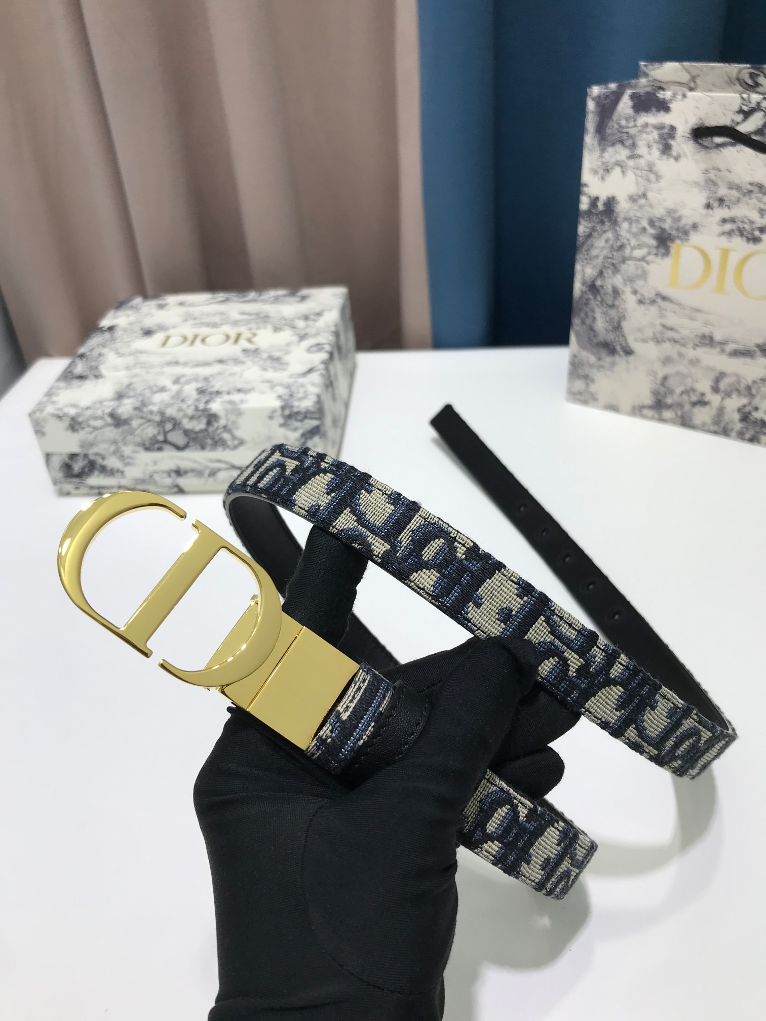 Dior Female Basic Belt Cow Leather Gold S-m-l