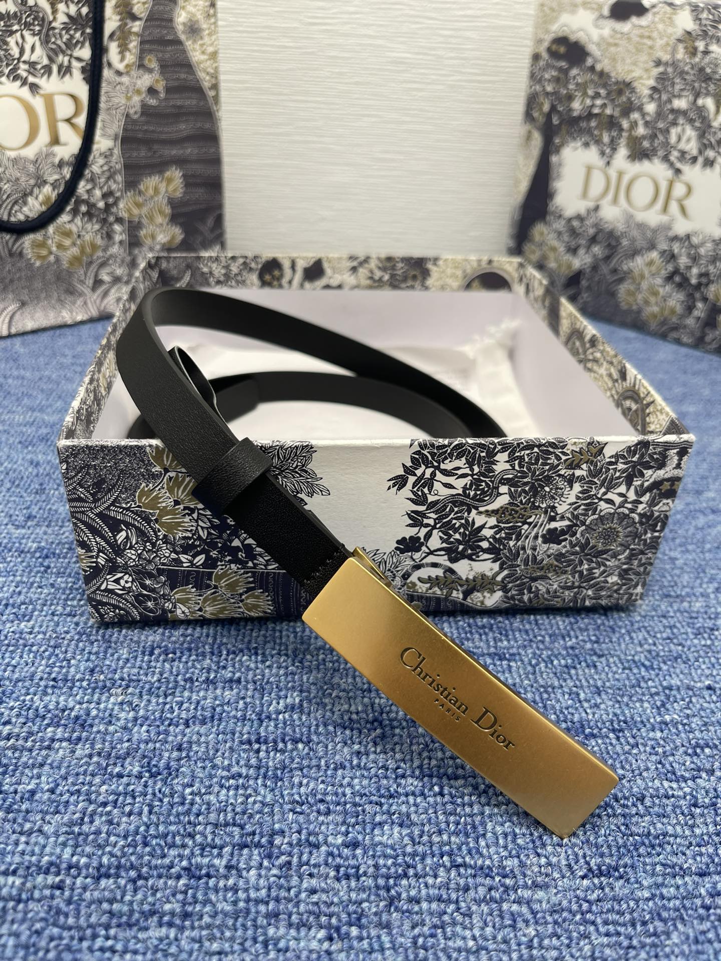 Dior Female Basic Belt Cow Leather Black S