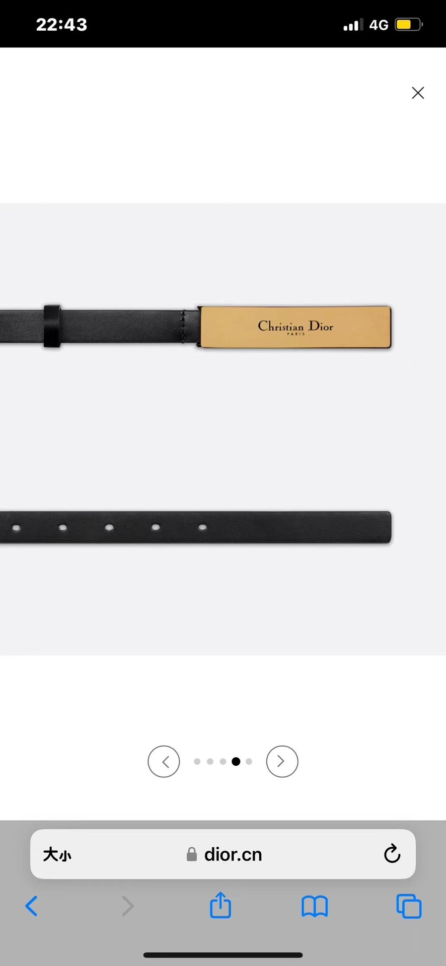 Dior Female Basic Belt Cow Leather Black S