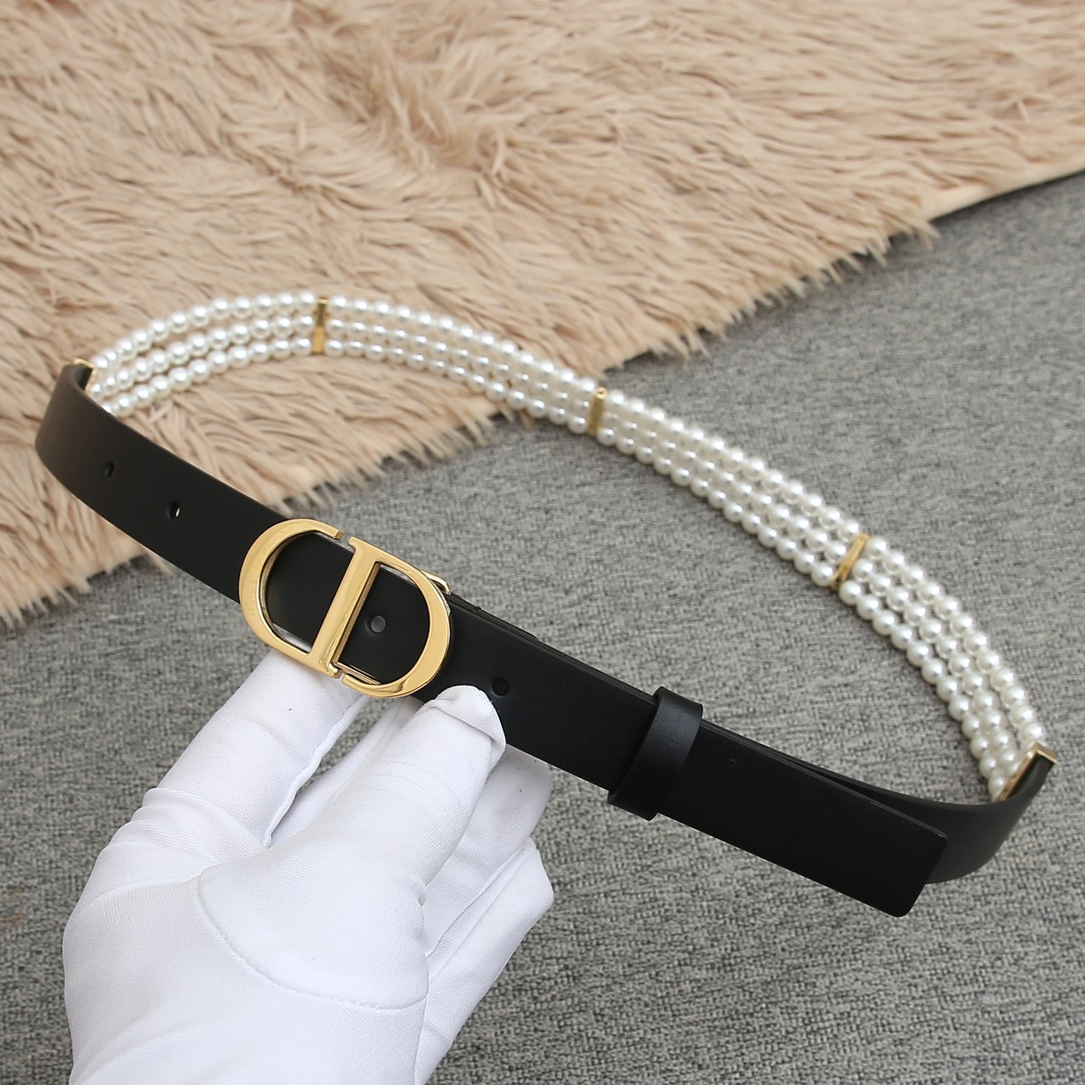 Dior Female Basic Belt Cow Leather Black S-m