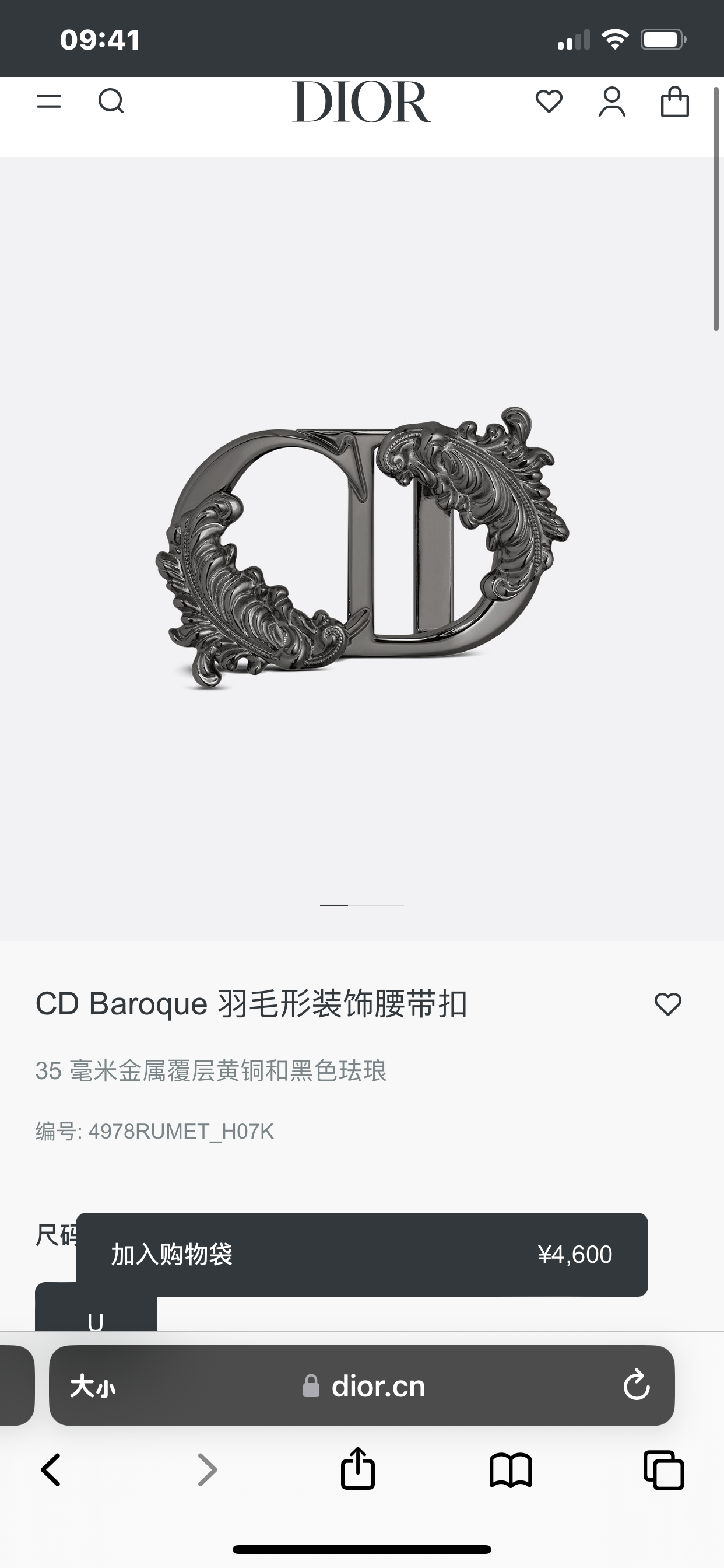 Dior Male Basic Belt Black M