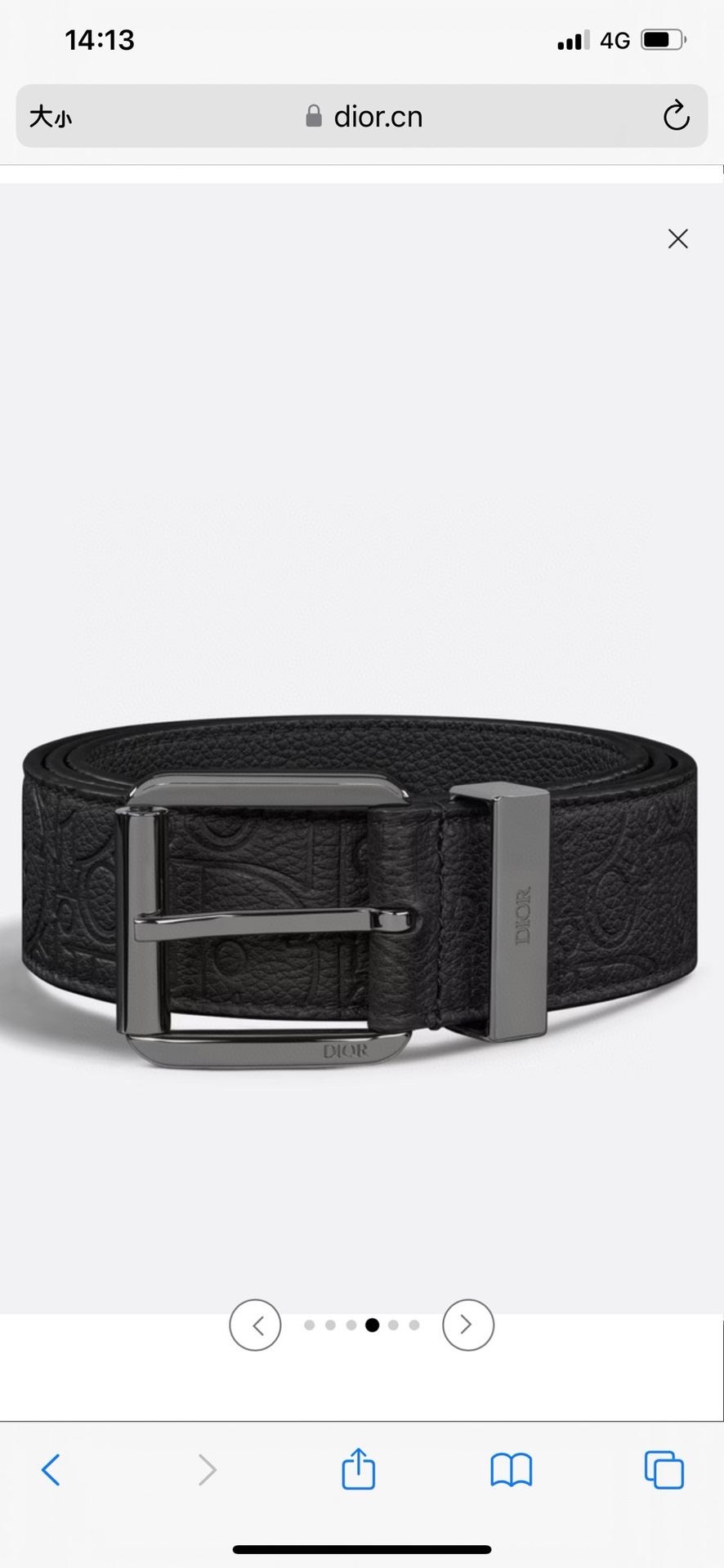Dior Male Pin Buckle Belt Black Adjustable M