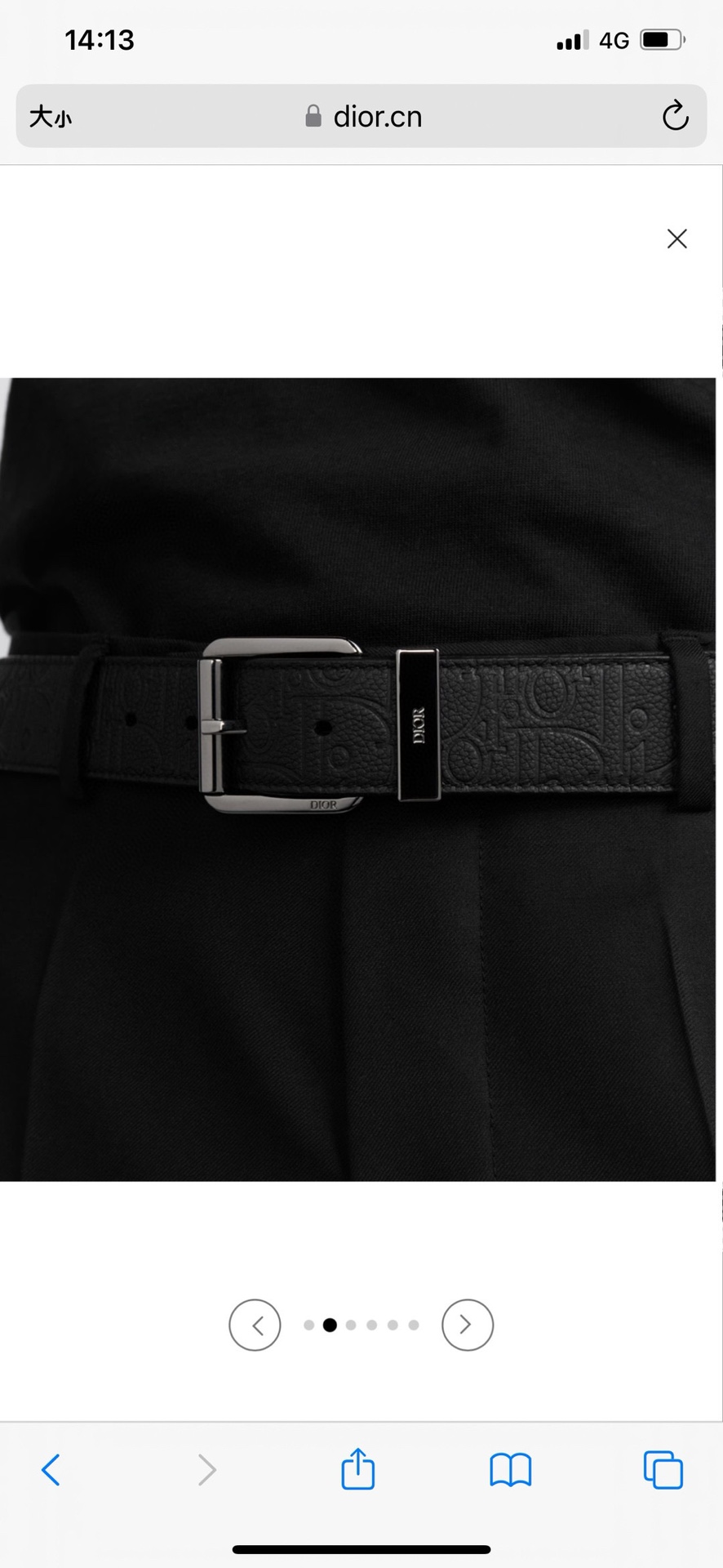 Dior Male Pin Buckle Belt Black Adjustable M