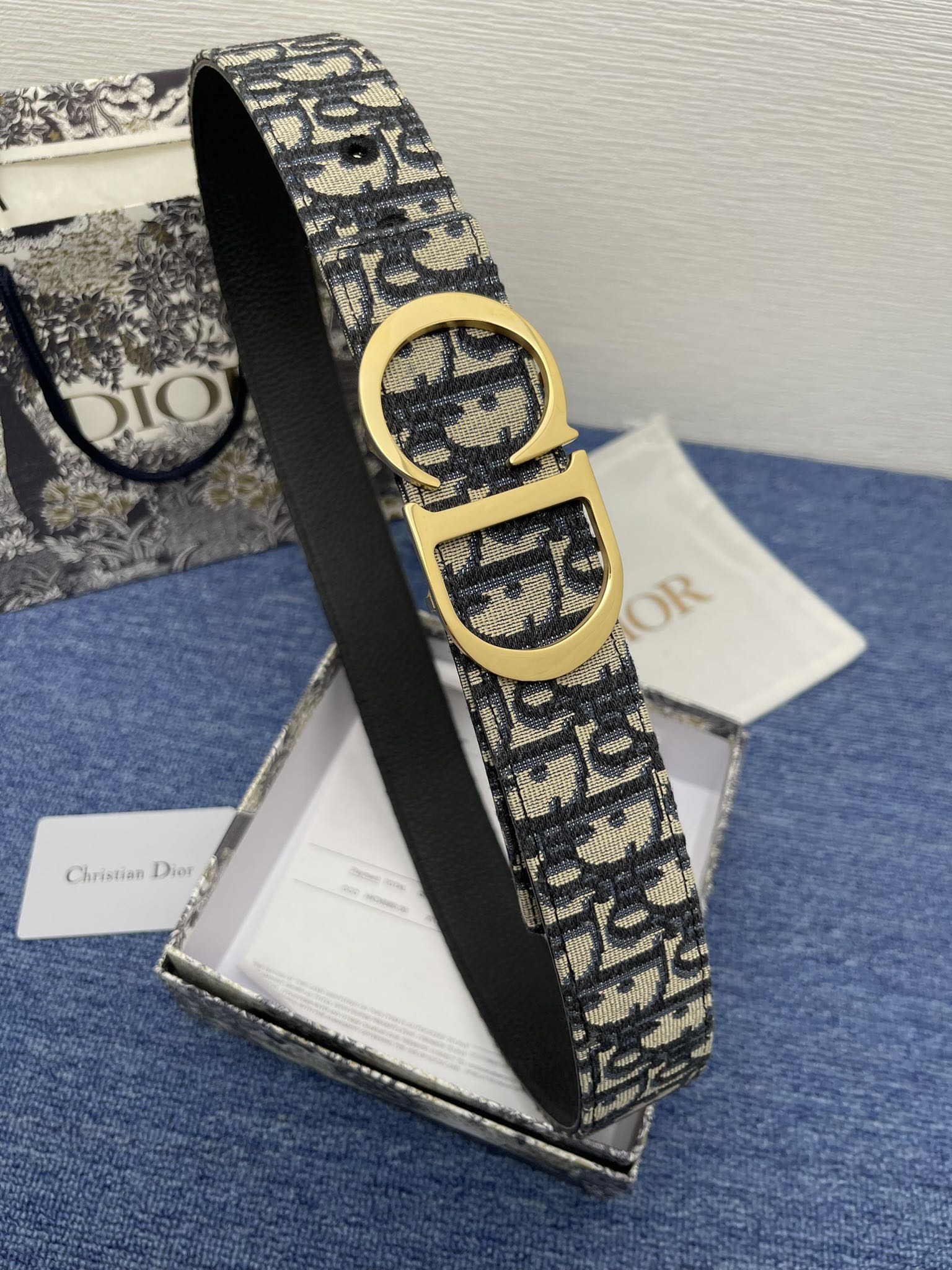 Dior Male Basic Belt Cow Leather Black Adjustable S-m