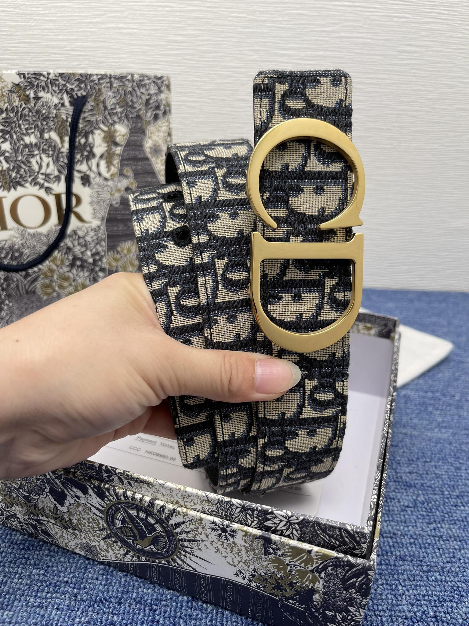 Dior Male Basic Belt Cow Leather Black Adjustable S-m