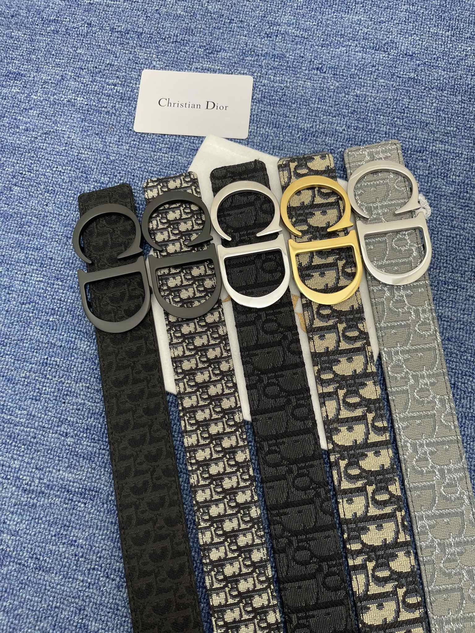 Dior Male Basic Belt Cow Leather Black Adjustable S-m