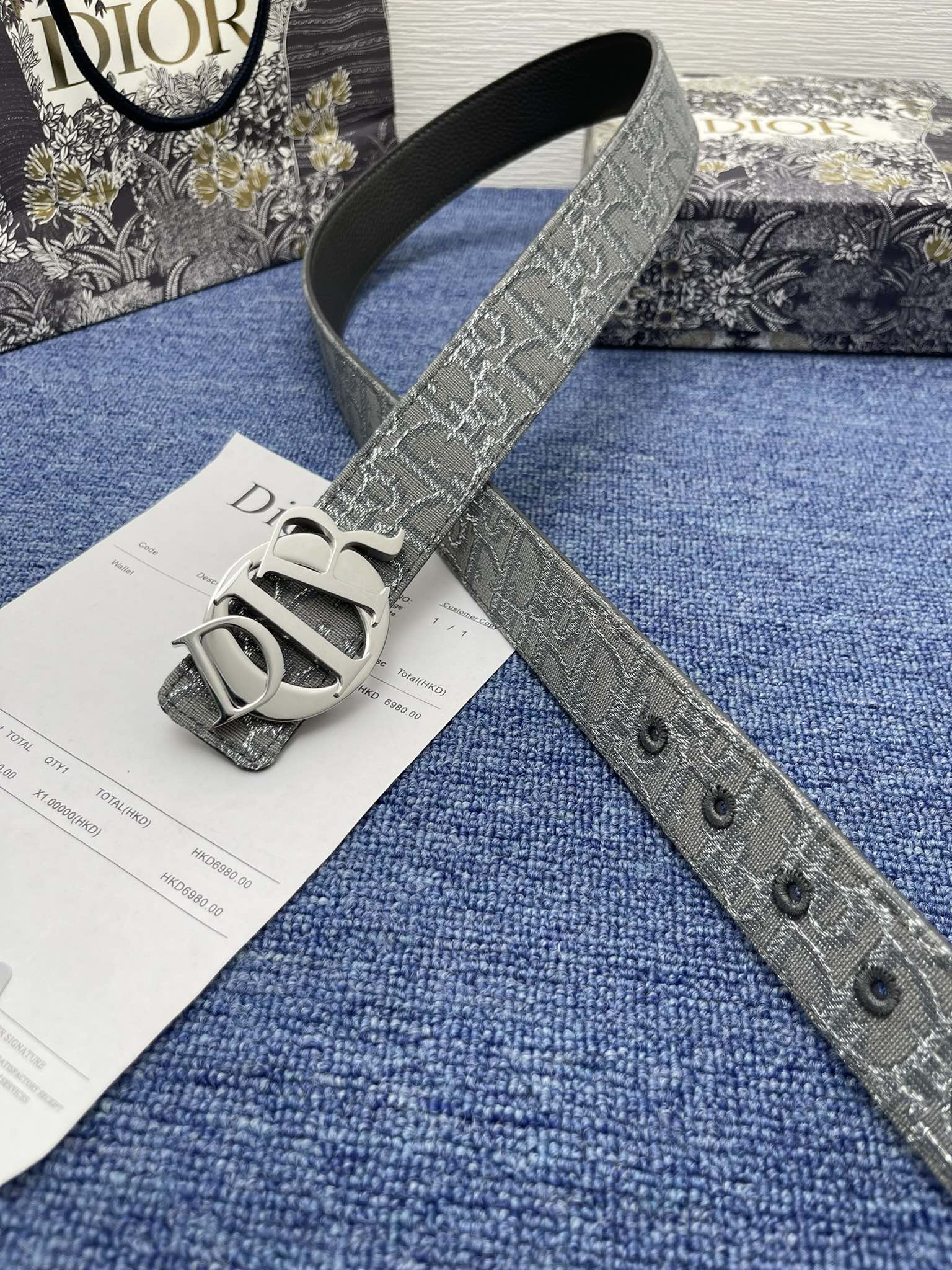 Dior Male Basic Belt Cow Leather Black Adjustable S-m